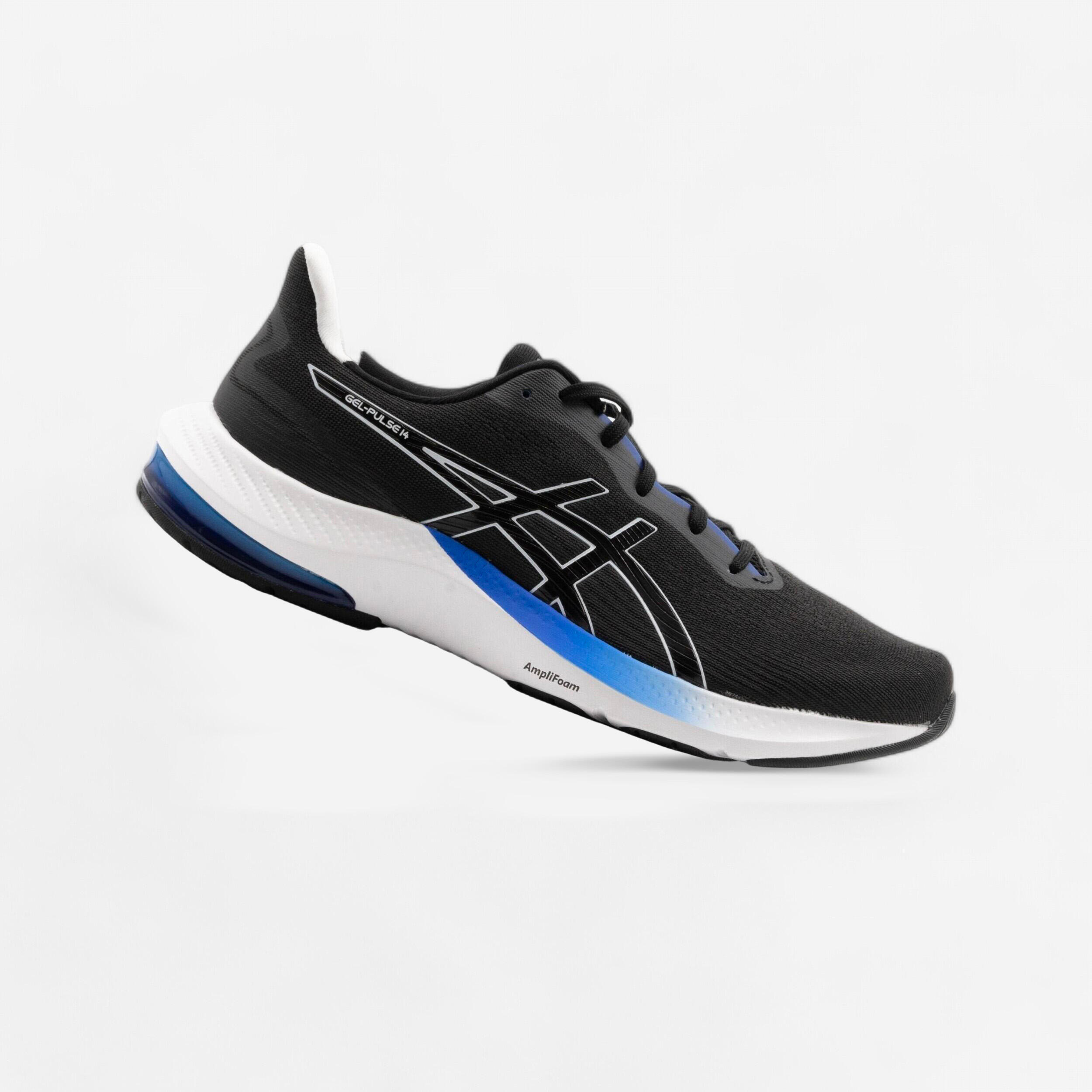 Men s GEL PULSE 14 Running Shoes black blue Decathlon