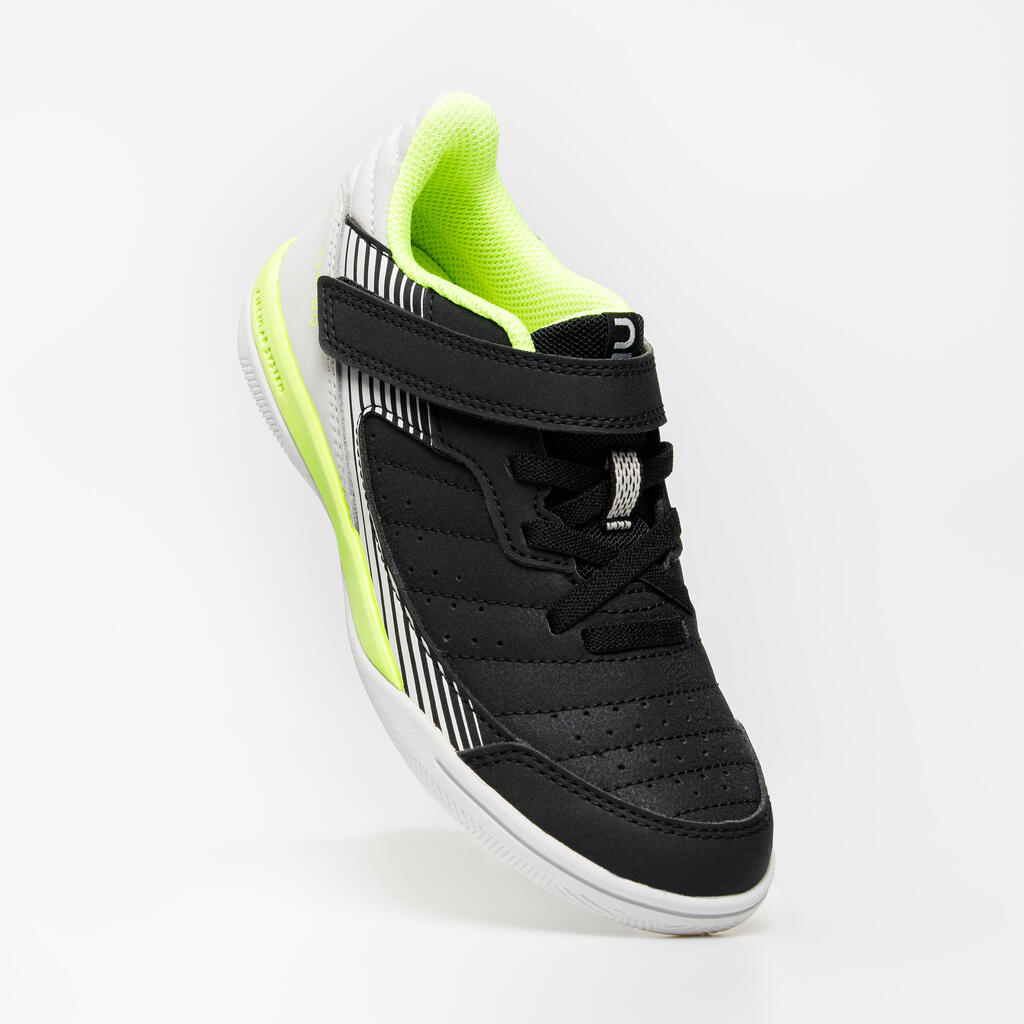 Kinder Fussball Hallenschuhe Futsal - Eskudo 500 schwarz/gelb 