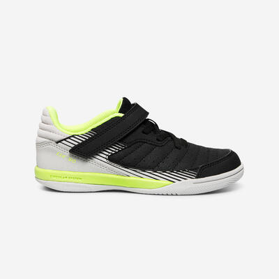 Zapatillas Fútbol Sala niños Kipsta Eskudo 500 Velcro blanco