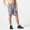 Men Sports Gym Shorts   Polyester With Zip Pockets - Grey Camo