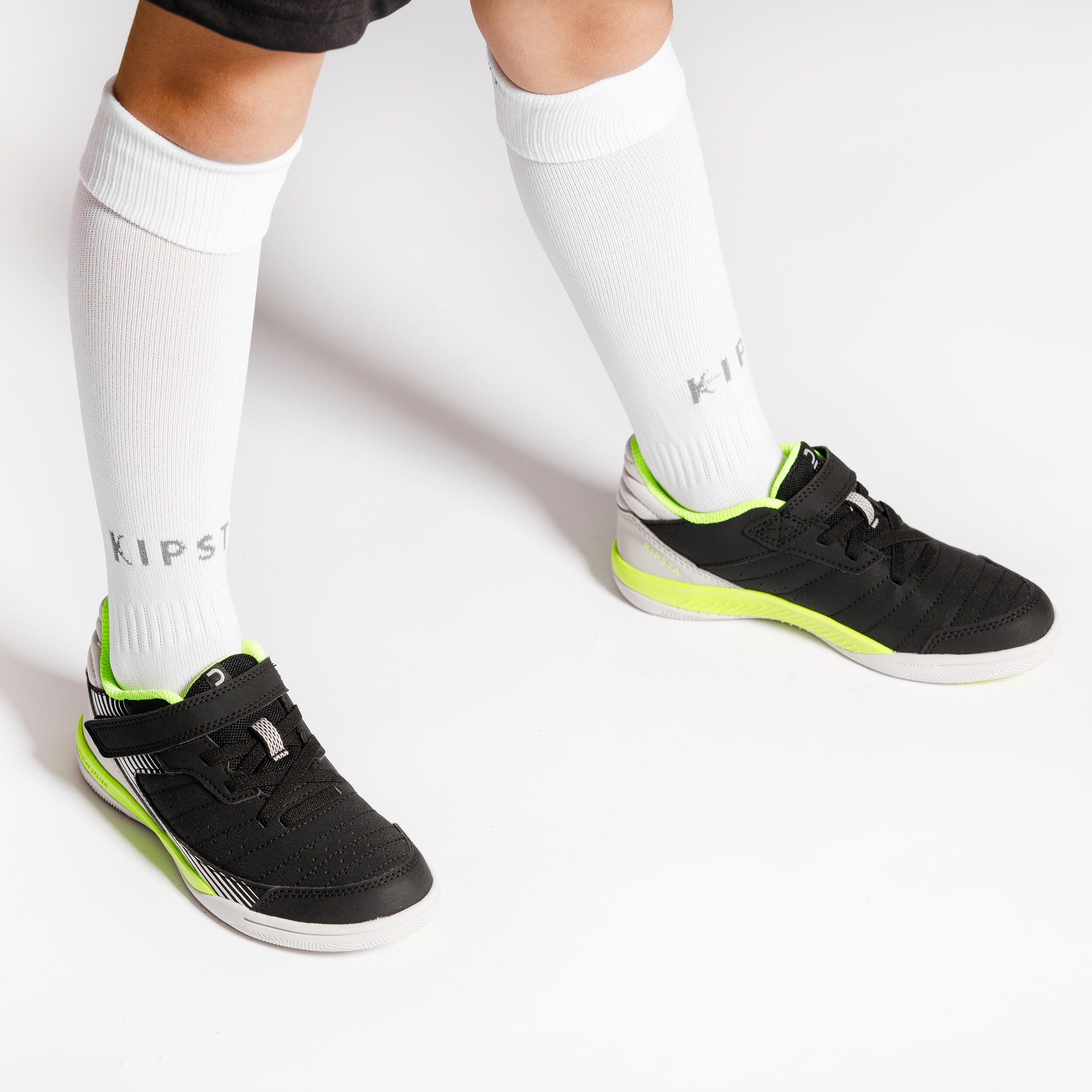 Sapatilhas de Futsal ESKUDO 500 Criança Preto/Amarelo 3/16