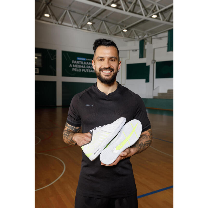 Scarpe futsal adulto GINKA PRO bianco-giallo