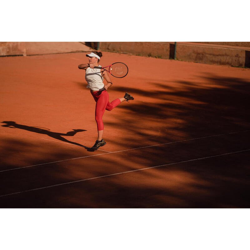 Tennislegging voor dames Dry Hip Ball driekwartlengte steenrood