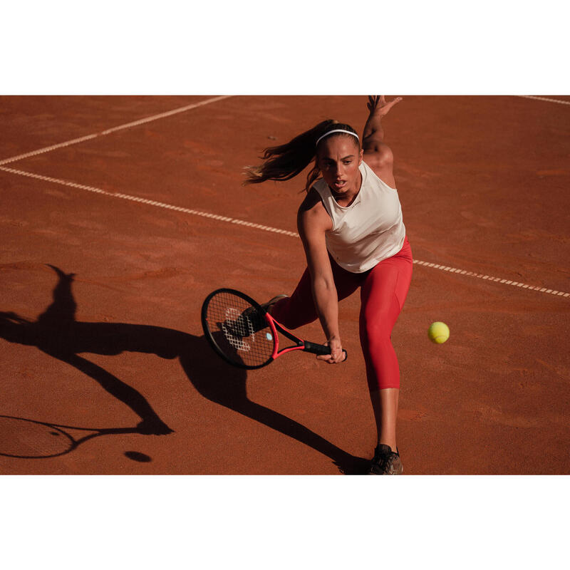 Tennislegging voor dames Dry Hip Ball driekwartlengte steenrood