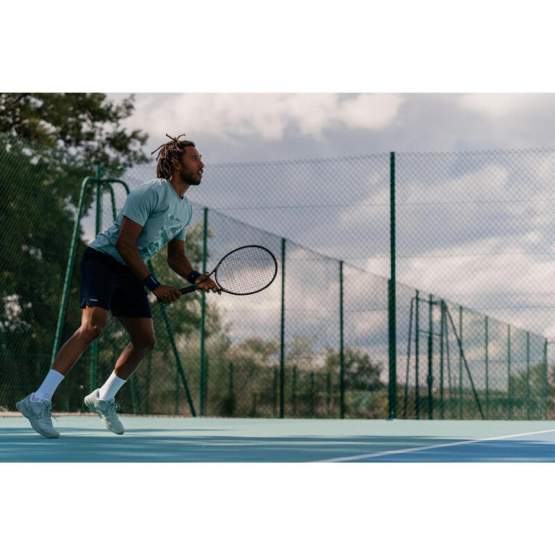 Tennisshirt voor heren Soft lichtgrijs