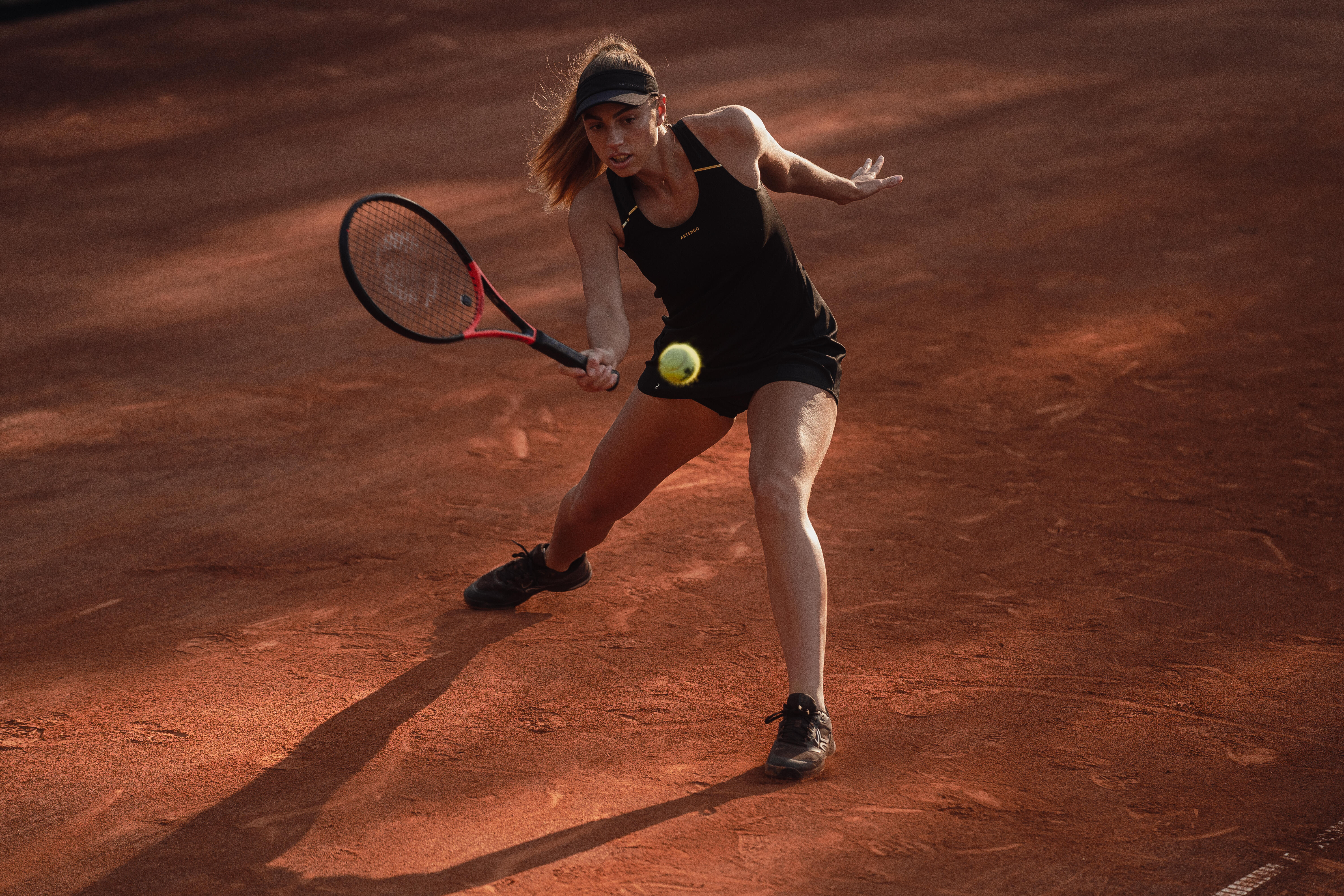 Robe de tennis femme — Dry Soft noir - ARTENGO