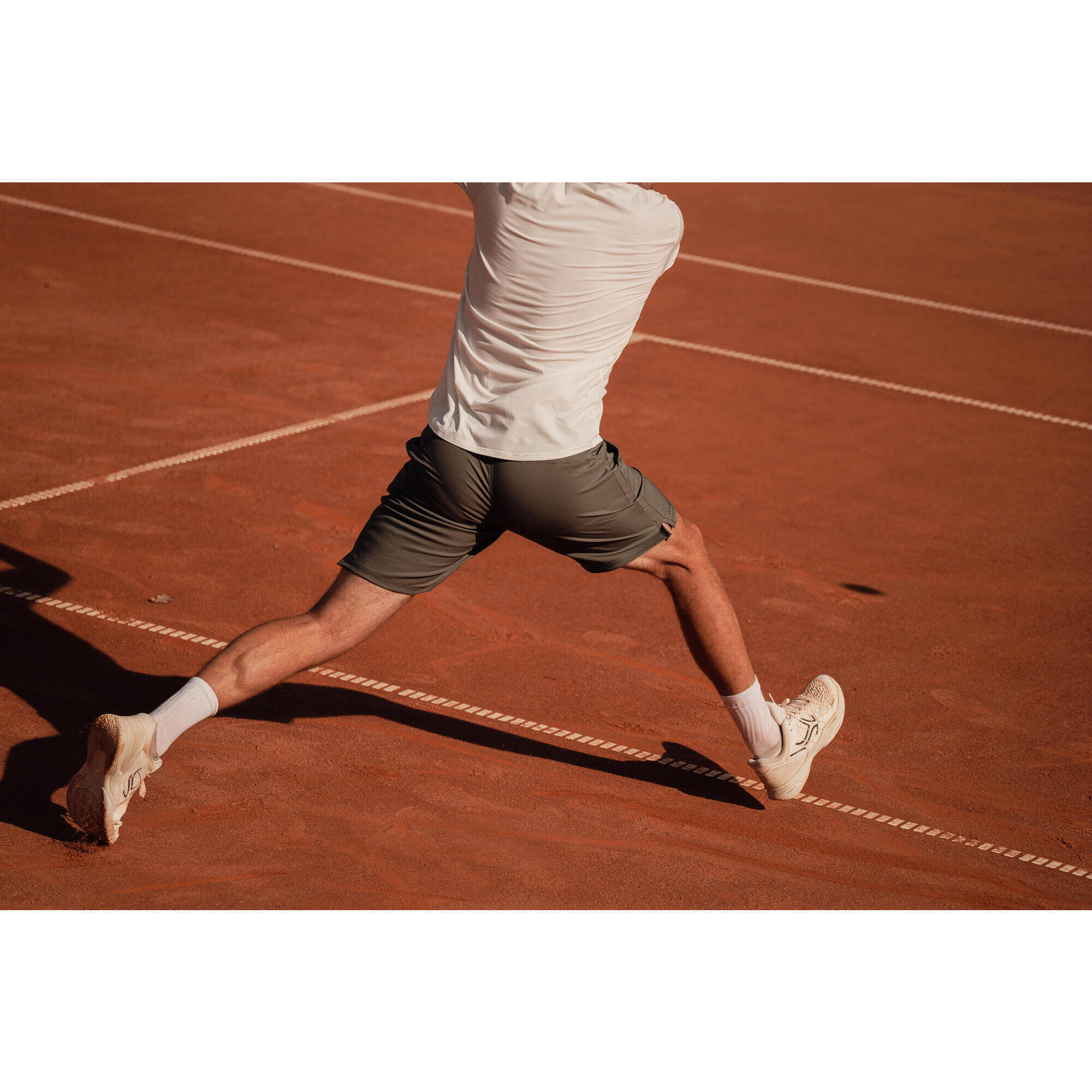 Men's Tennis Shorts Essential+ - Khaki 8/10