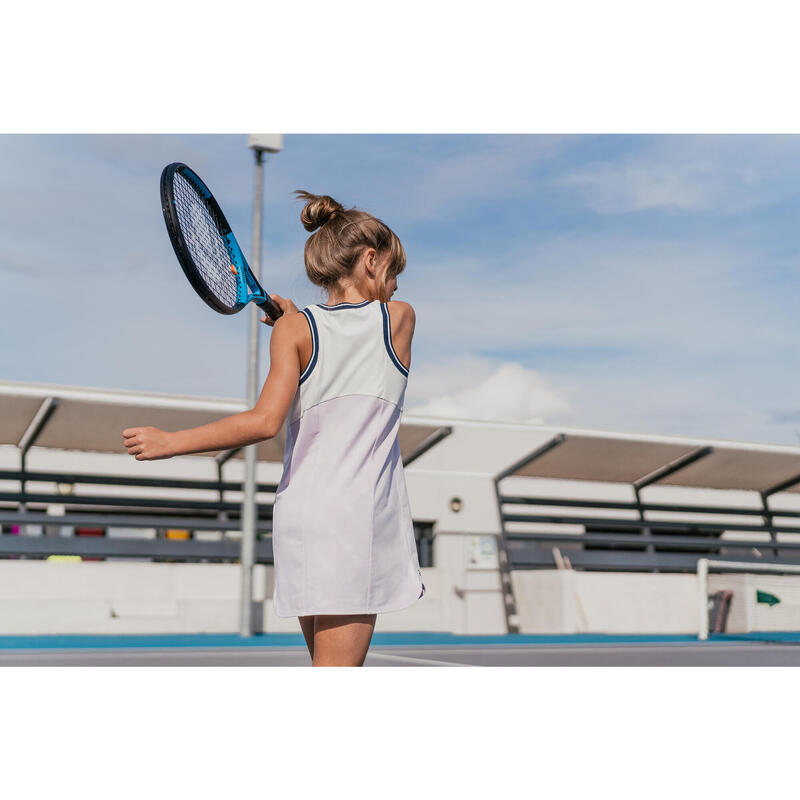 Robe de Tennis droite fille - TDR 500 - marine mauve