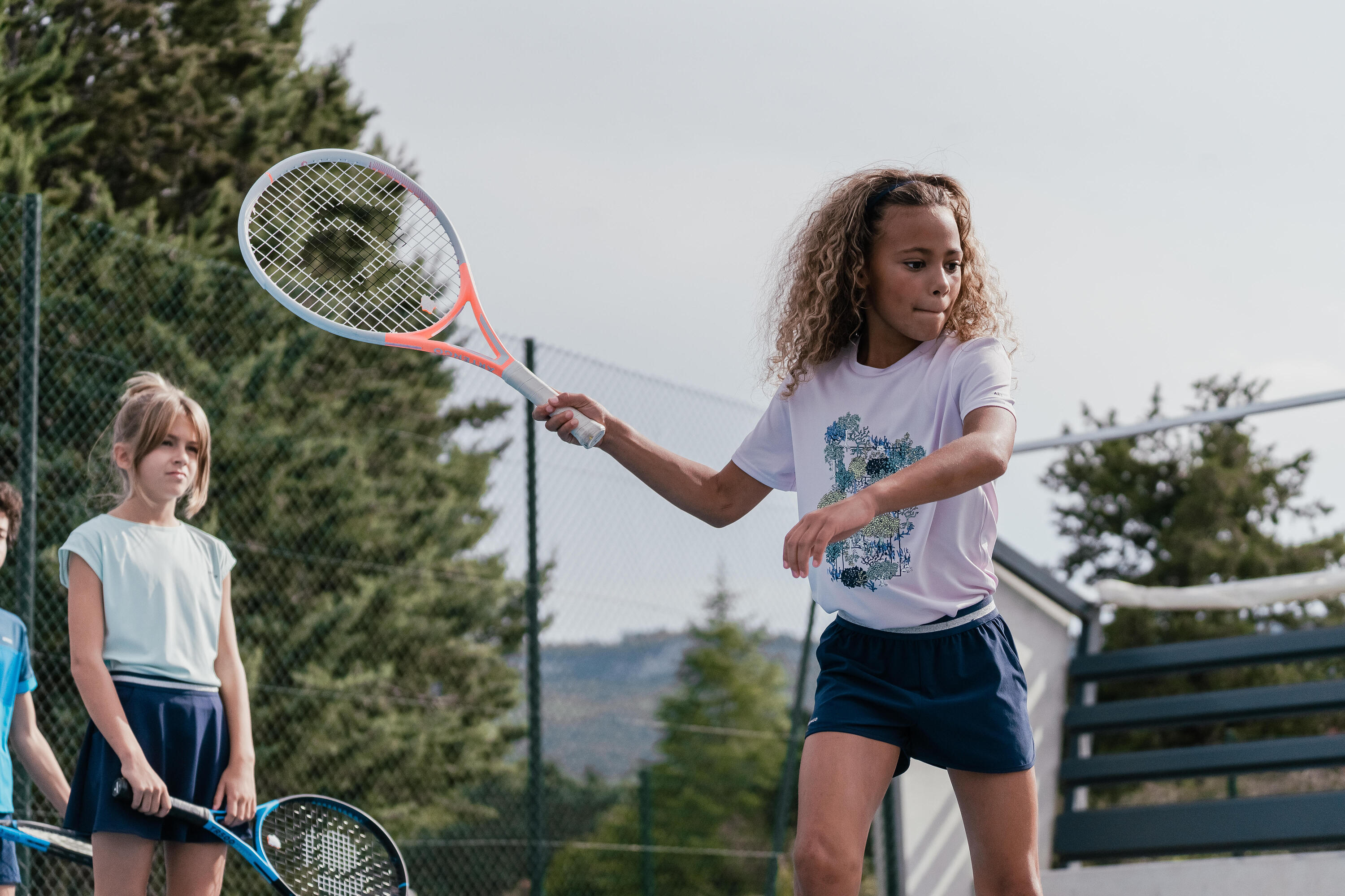 Camiseta de tenis niña - Essentiel - Malva 9/14