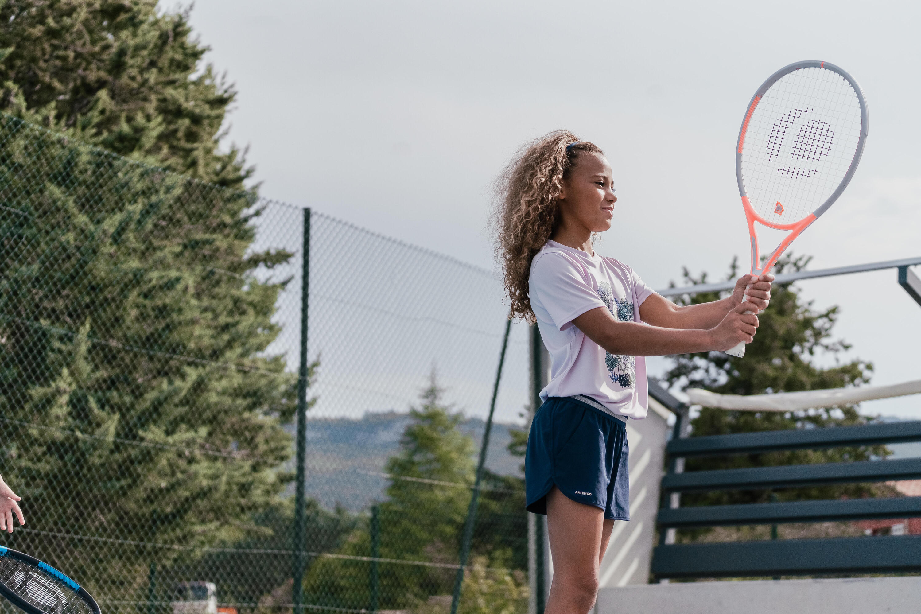 Camiseta de tenis niña - Essentiel - Malva 11/14