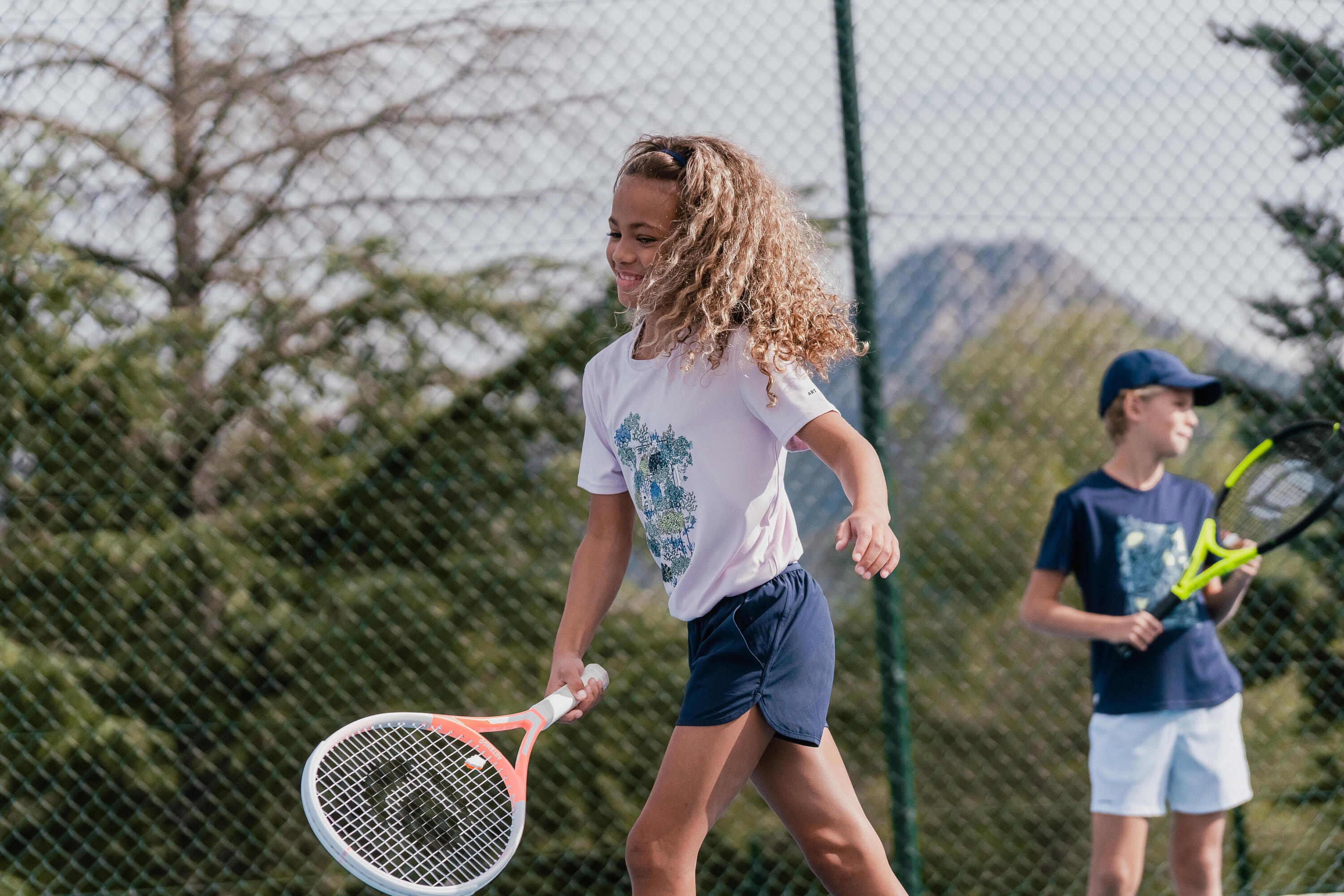 Camiseta de tenis niña - Essentiel - Malva 12/14