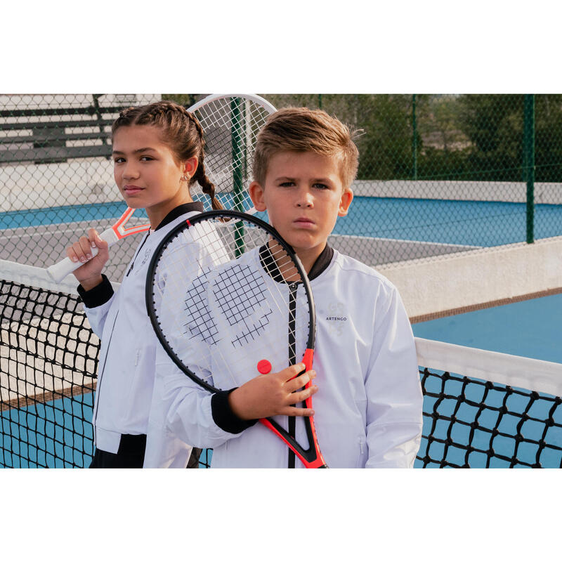 Jachetă Ușoară Extensibilă Tenis ERGOLS Alb Băieți