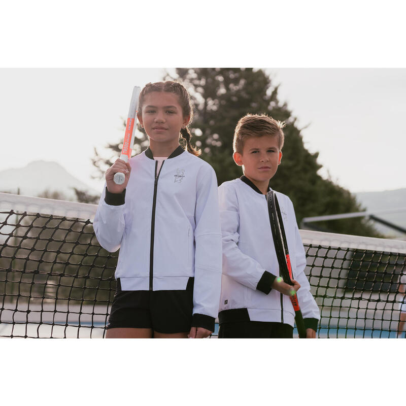 Licht rekbaar tennisjack voor jongens Ergols wit