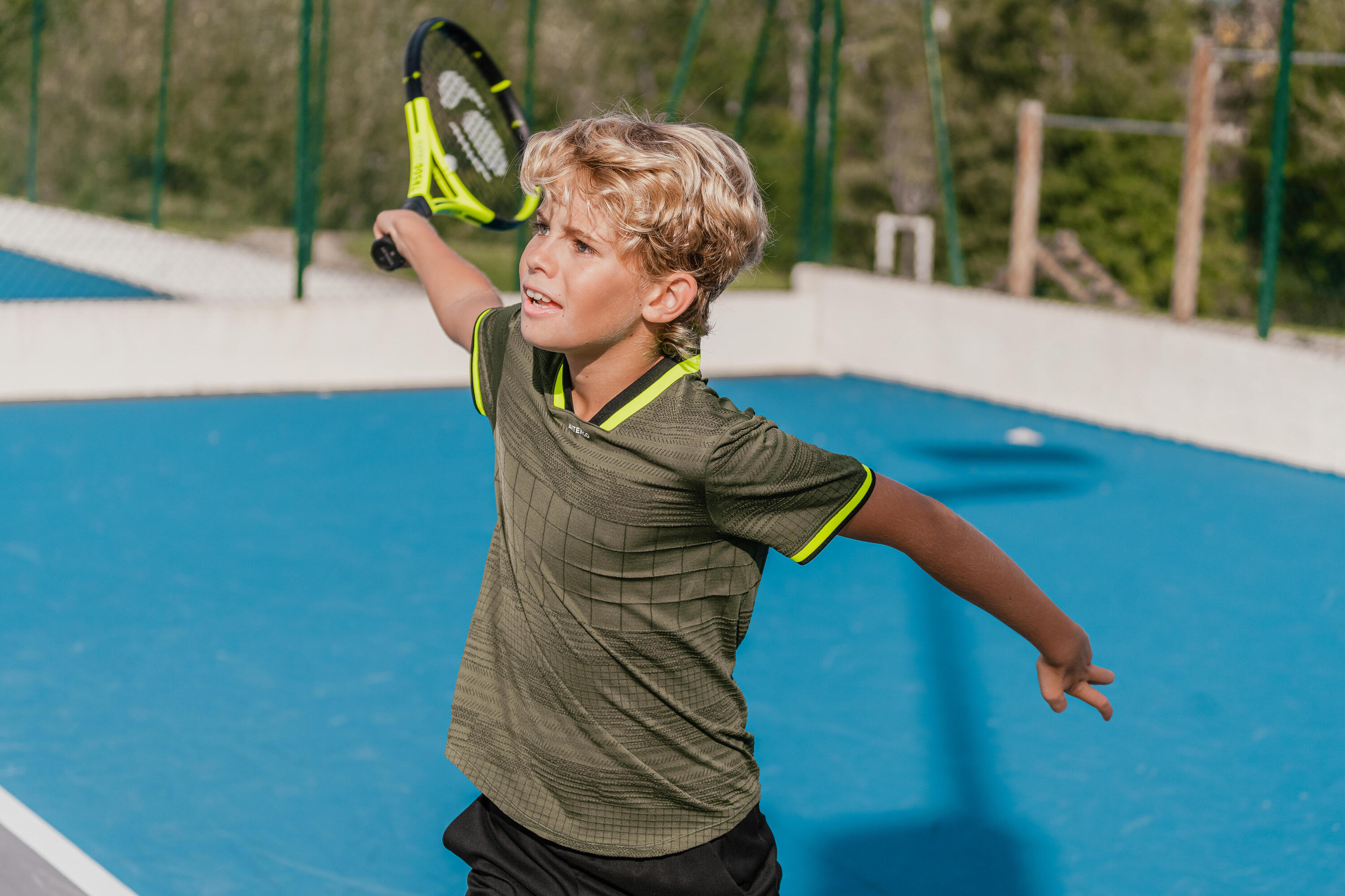Boys' Tennis T-Shirt Dry - Khaki 6/9