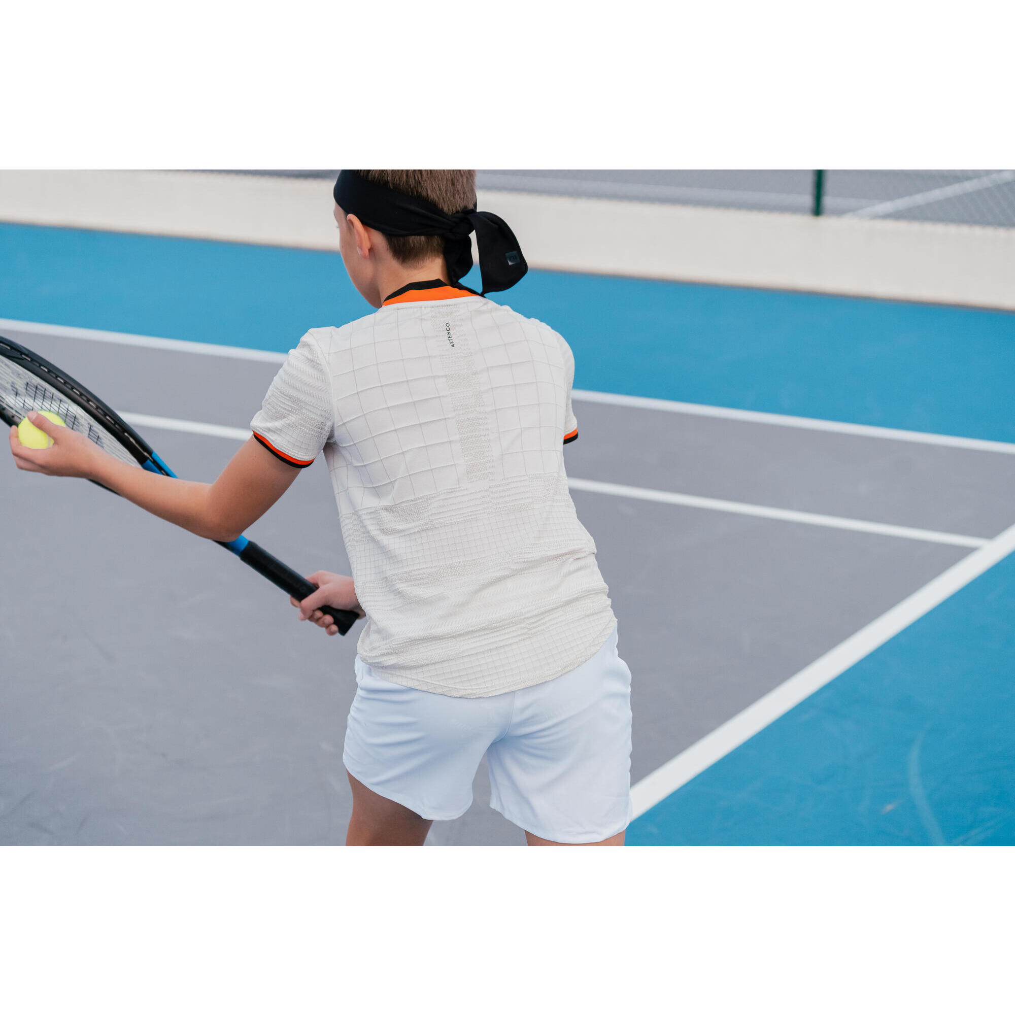 T shirt de tennis garcon TTS900 bleu ARTENGO Decathlon