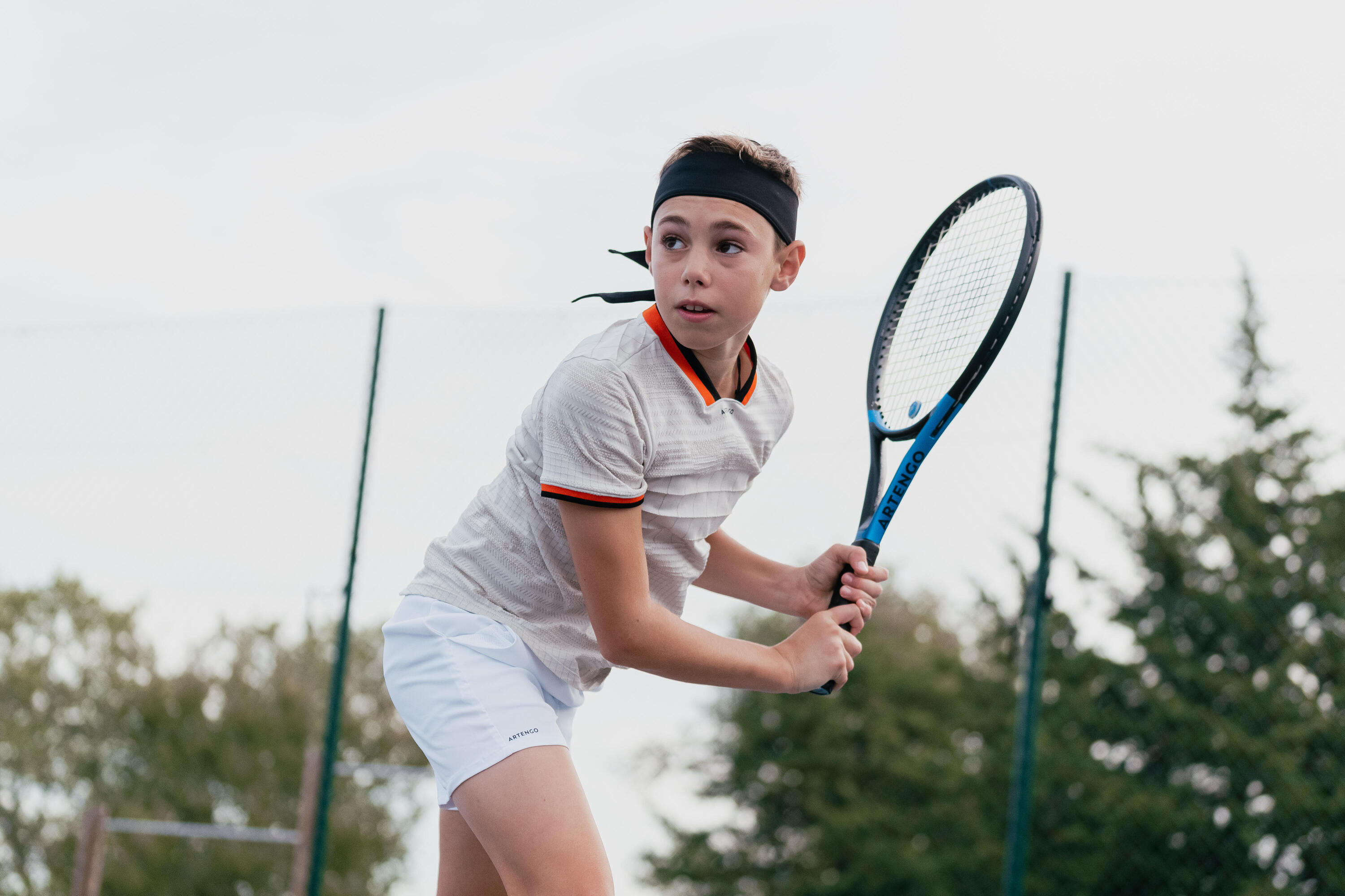 Camiseta de tenis chico -  Dry - Blanco roto 6/8