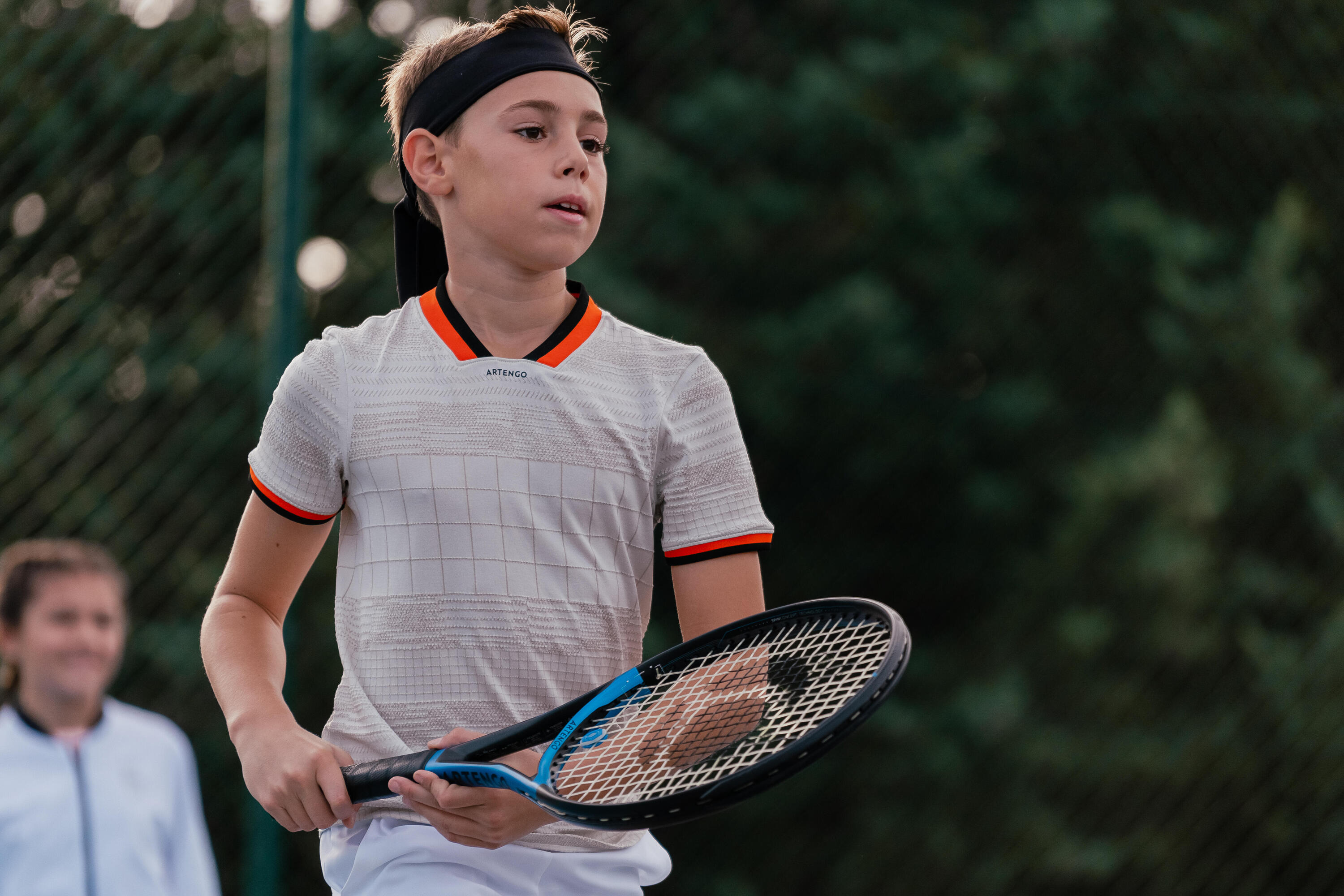 Camiseta de tenis chico -  Dry - Blanco roto 5/8