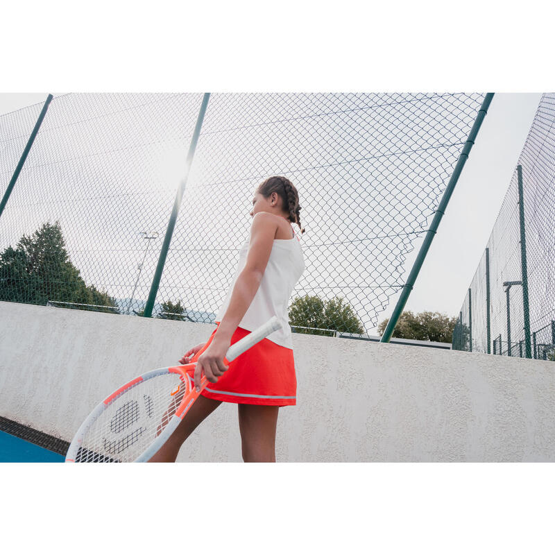 Camiseta de tenis sin mangas niña - Dry - Coral Blanco roto