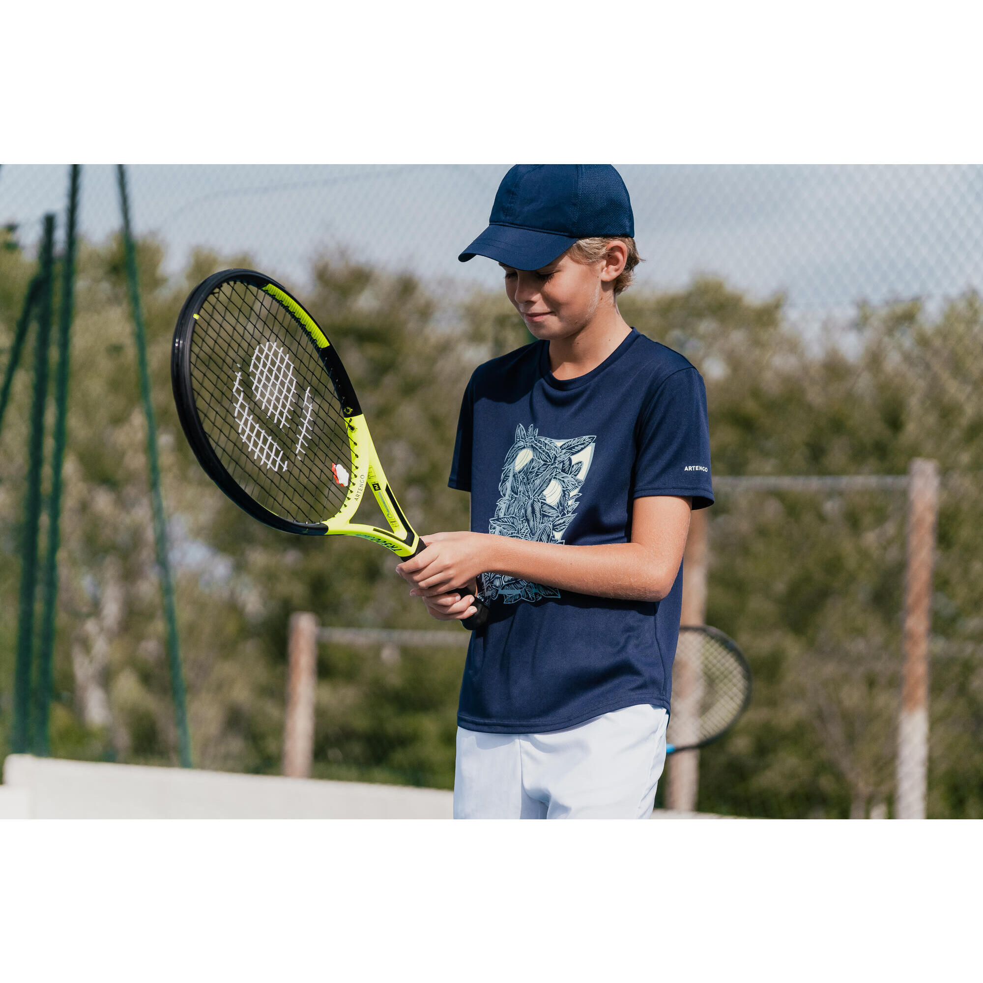 Maglietta da tennis per bambino - Essentiel - Blu navy giallo