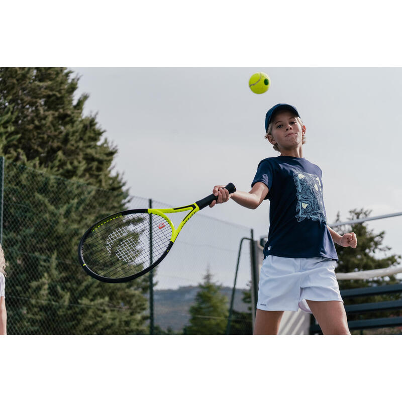 Boys' Tennis T-Shirt Essential - Navy Blue/Yellow