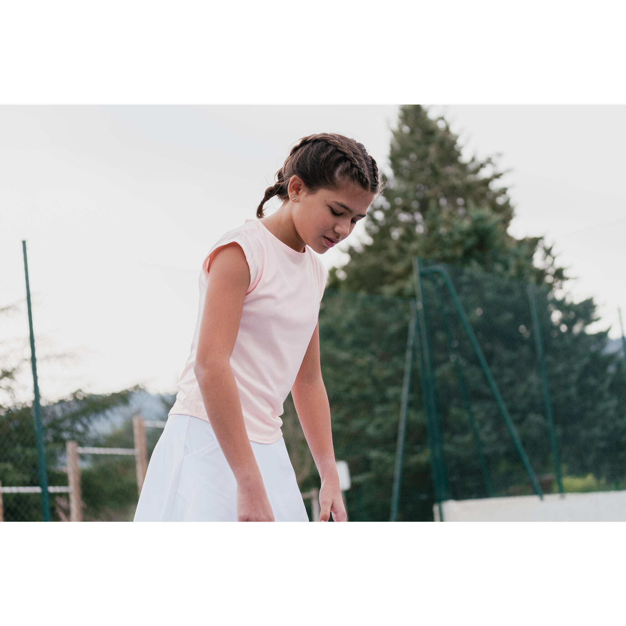 T-shirt de tennis fille - TTS 500 rose - ARTENGO