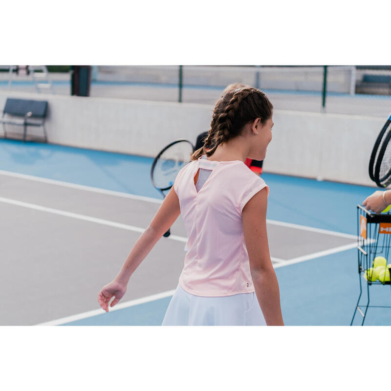 Lány teniszpóló TTS500, rózsaszín 