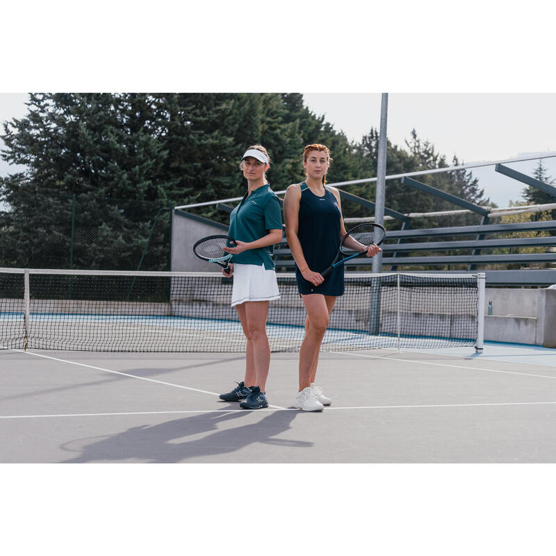 Tennisjurk voor dames Dry diepblauw/turquoise