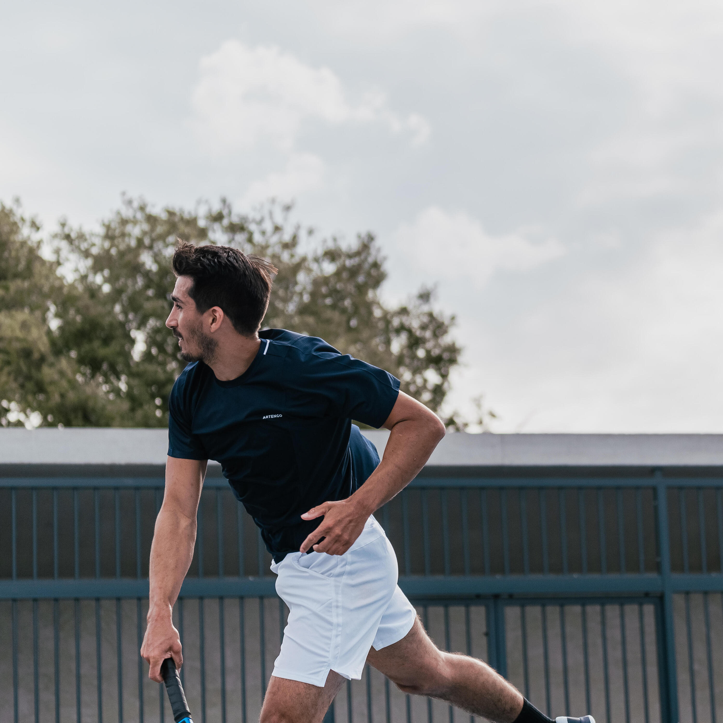 T-shirt tennis manches courtes homme - Artengo DRY marine Gaël Monfils 12/15