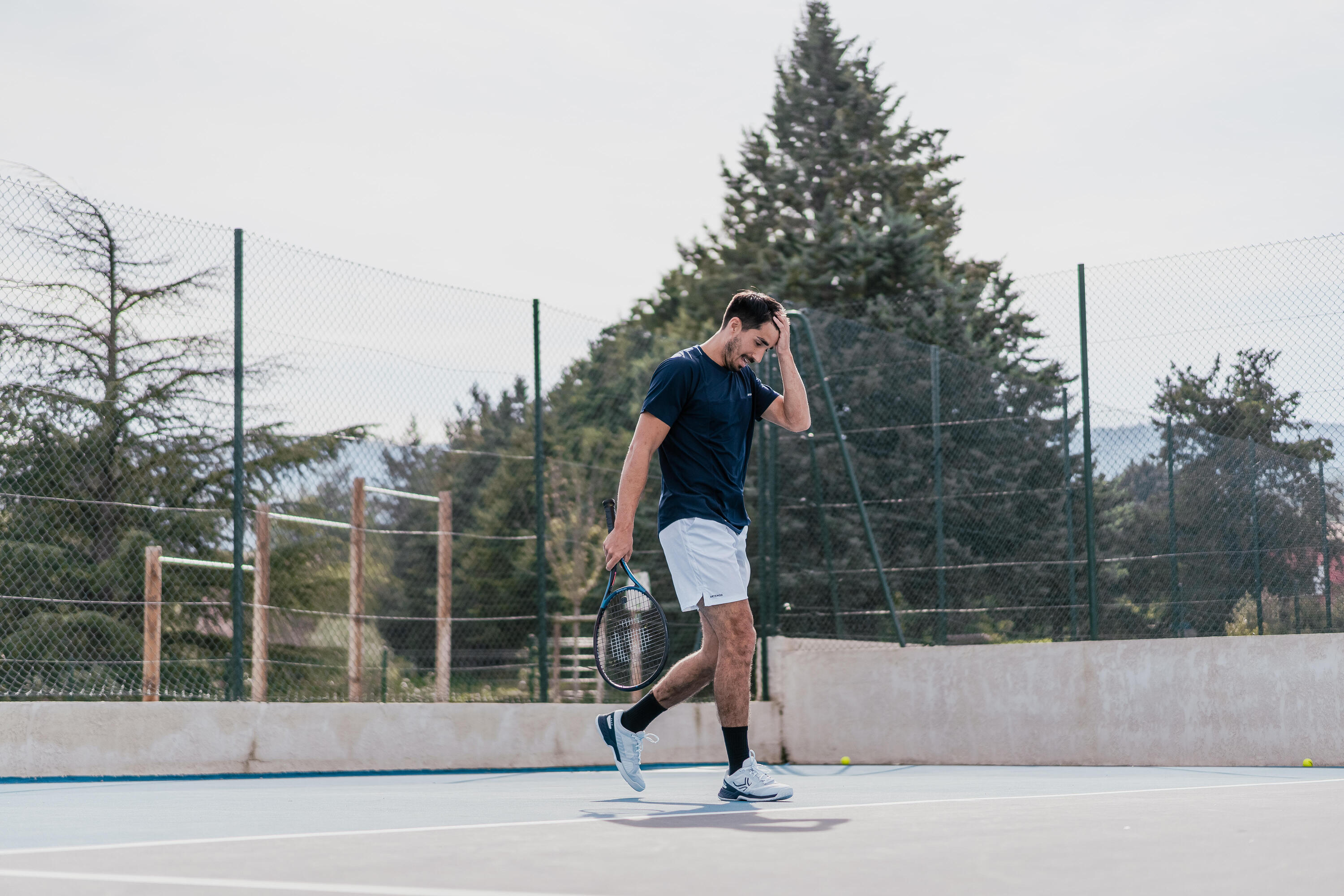 T-shirt tennis manches courtes homme - Artengo DRY marine Gaël Monfils 14/15