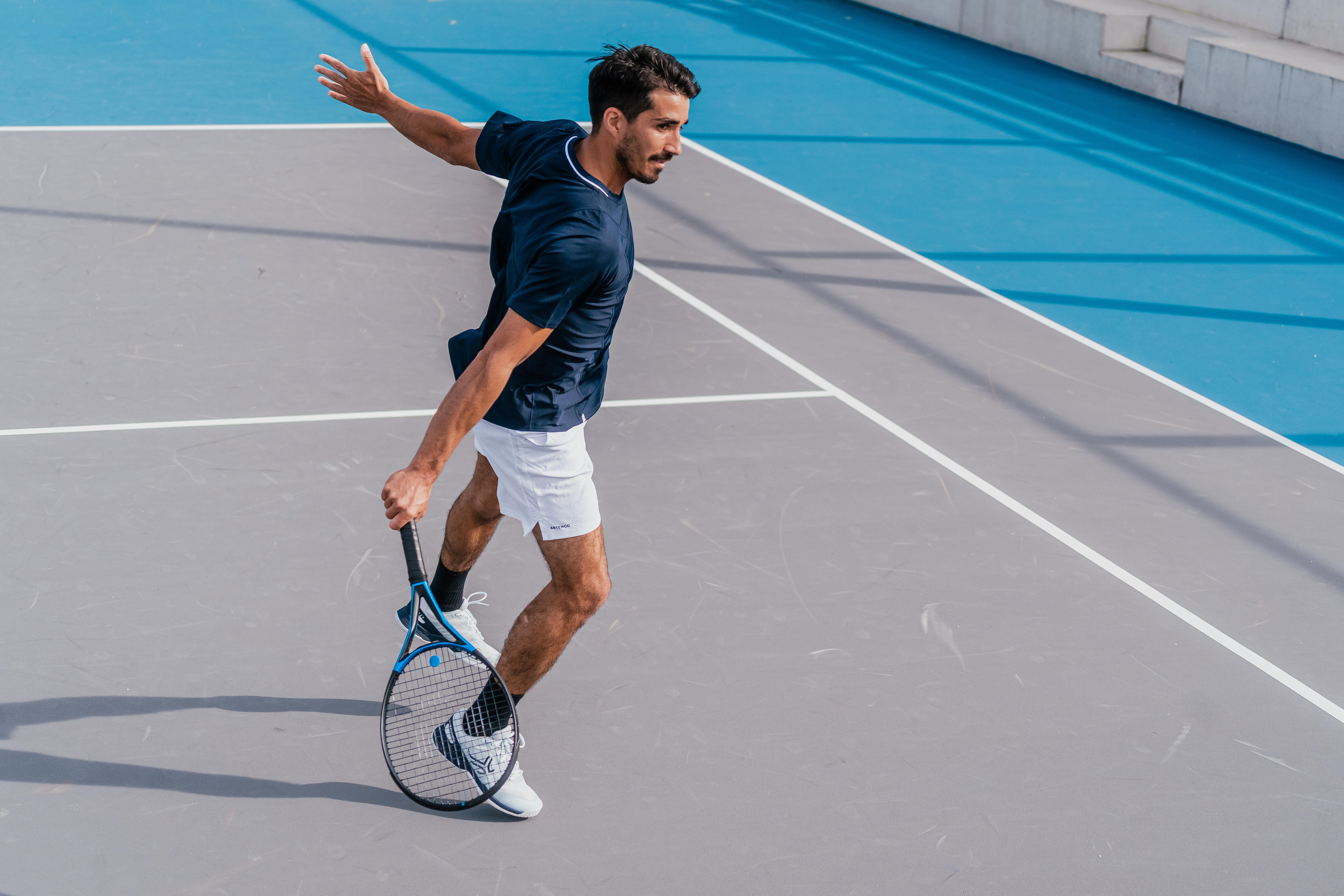 Short de tennis homme Essential blanc Blanc glacier Artengo