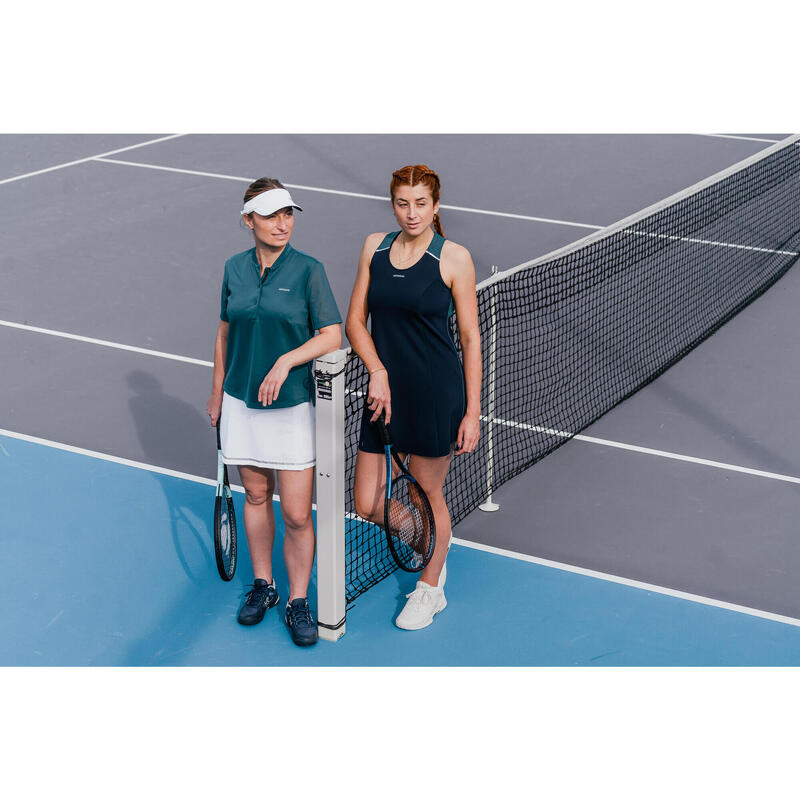 Tennisjurk voor dames Dry diepblauw/turquoise