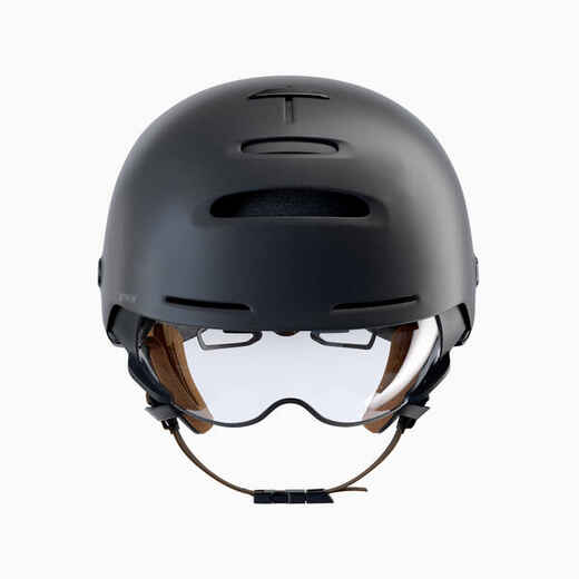 
      City Cycling Helmet with Visor and Rear Light 900 - Black
  