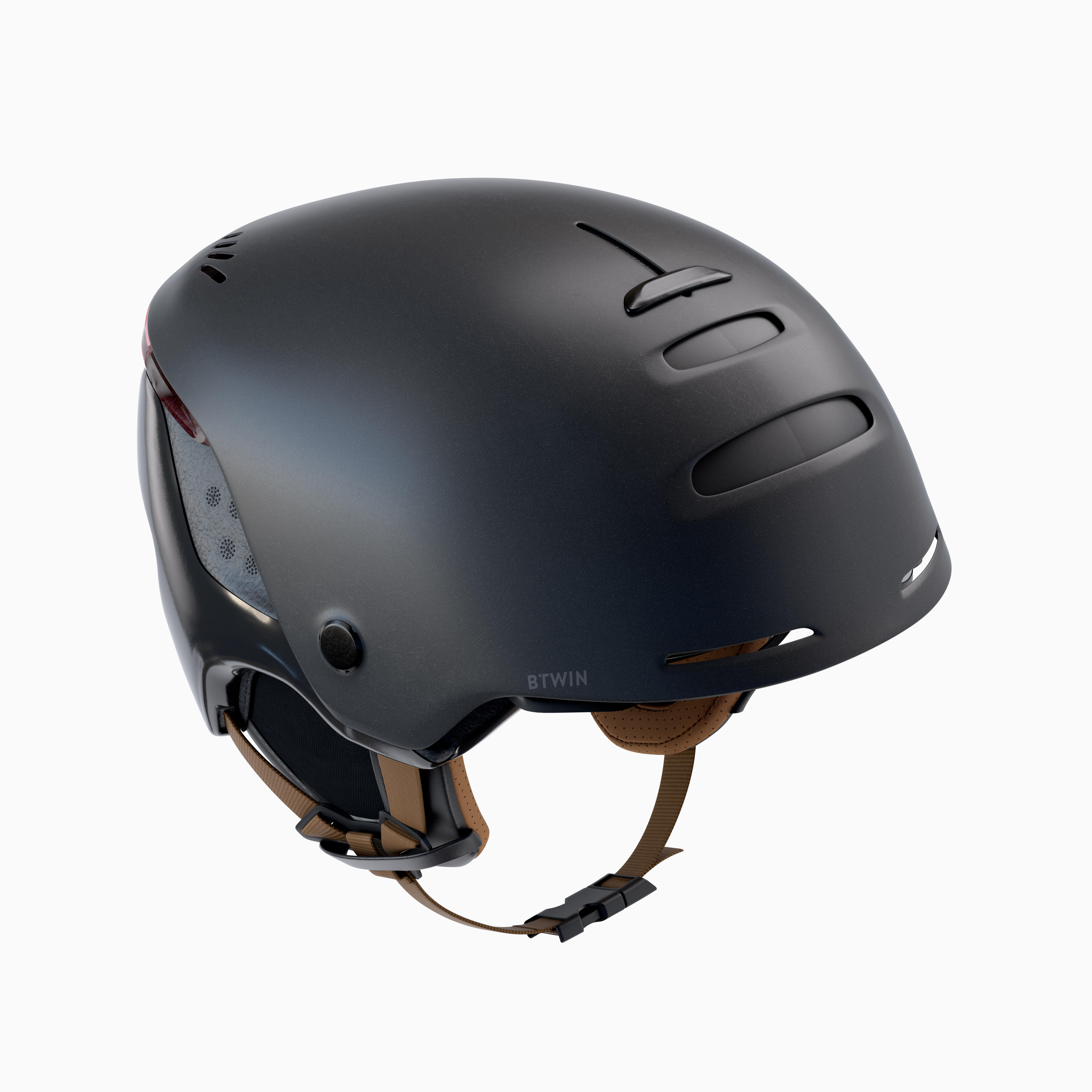 Casco city bike 900 - visiera e luce posteriore - nero