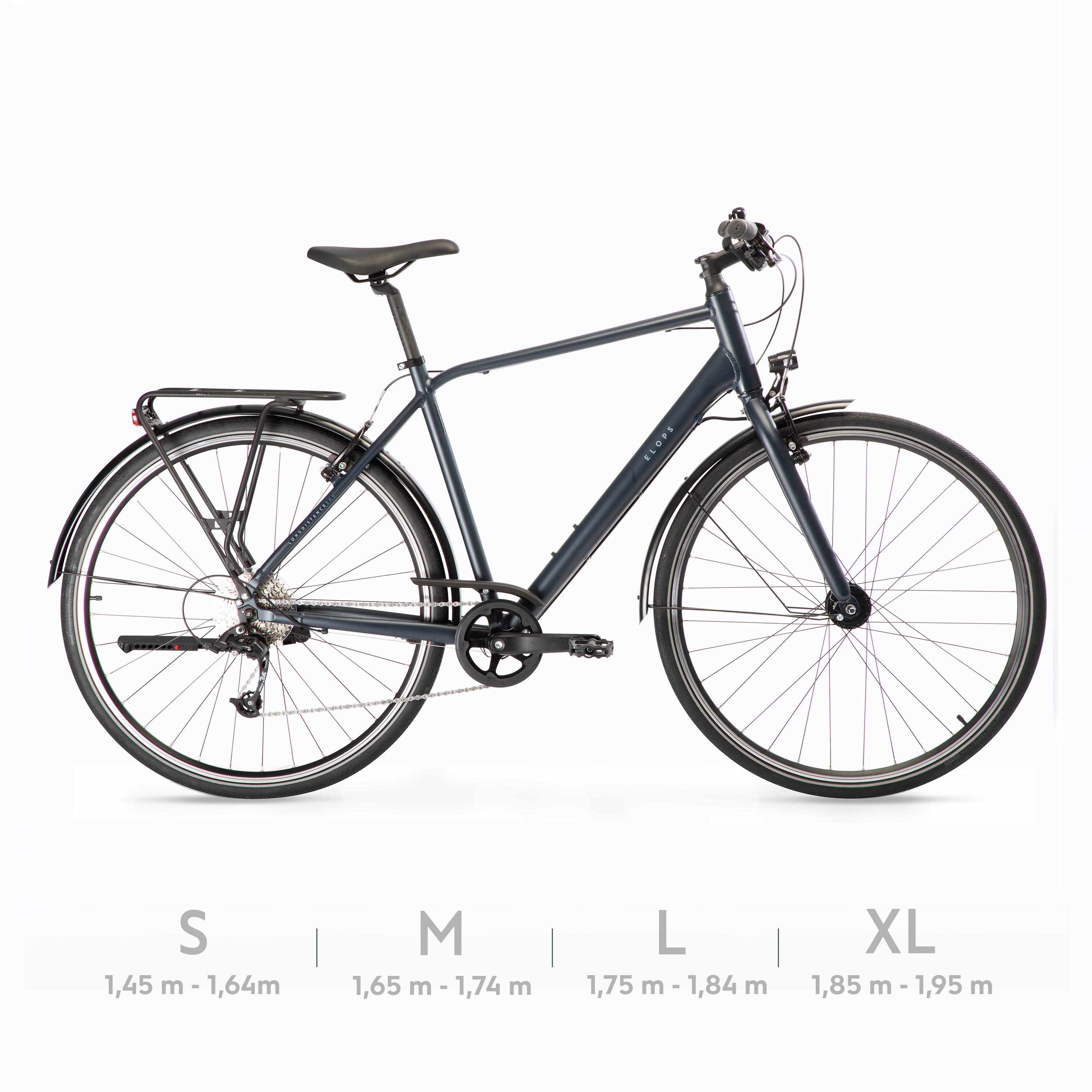 Bicicletă de oraș distanțe lungi 500 cadru înalt Negru Adulți La Oferta Online decathlon imagine La Oferta Online