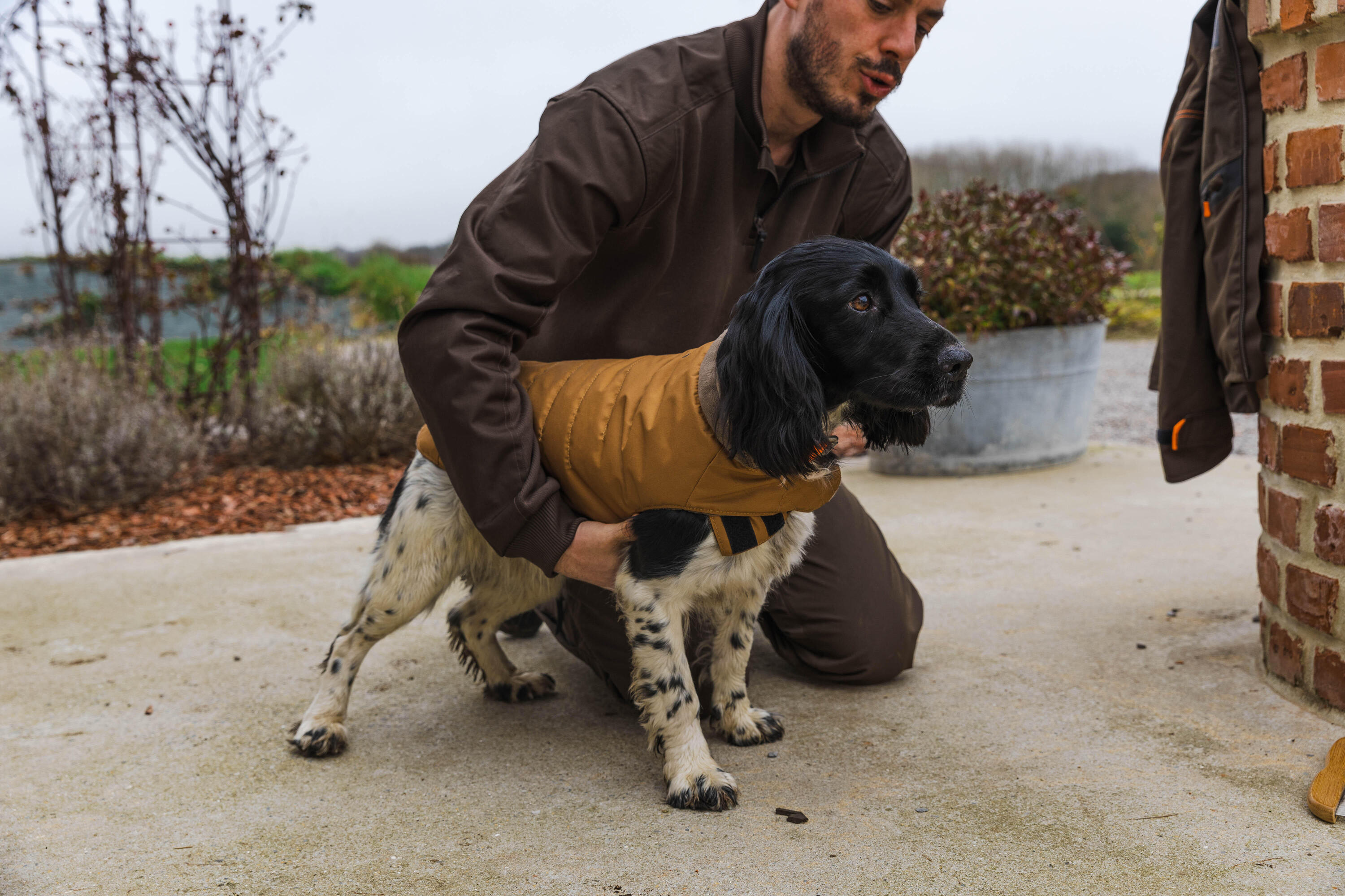 Abrigo Chaleco Perro Marrón Cálido Adaptable Resistente 16/16