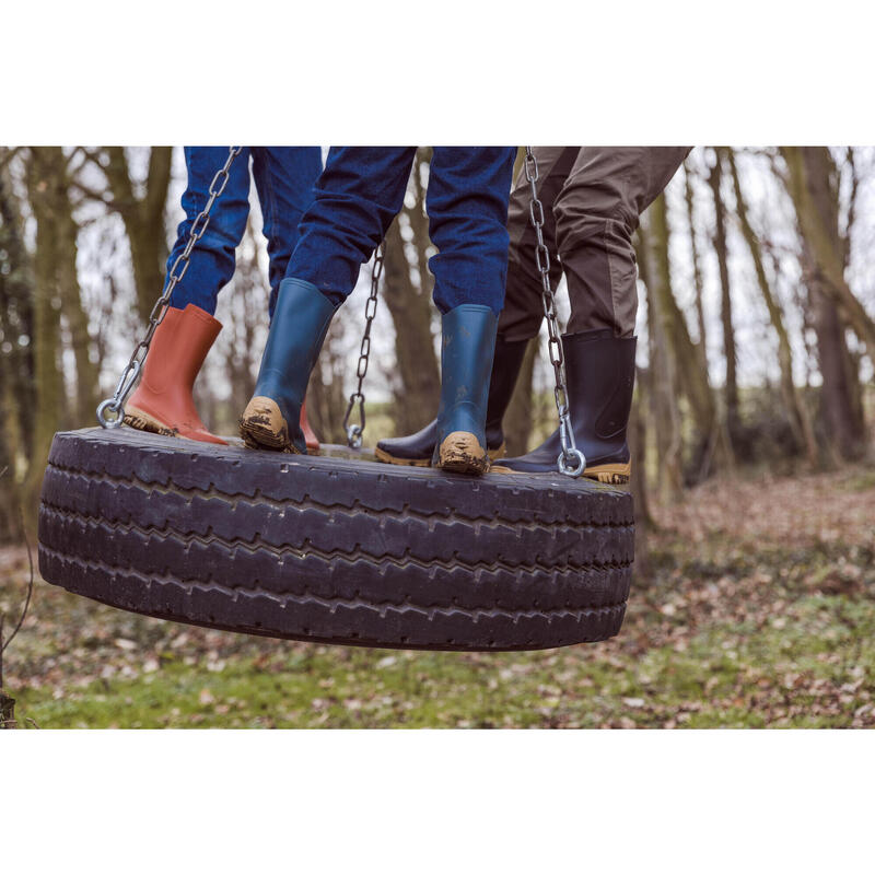 Botas de Agua Katiuskas Caza Solognac Inverness 100 Hombre Negro Impermeable