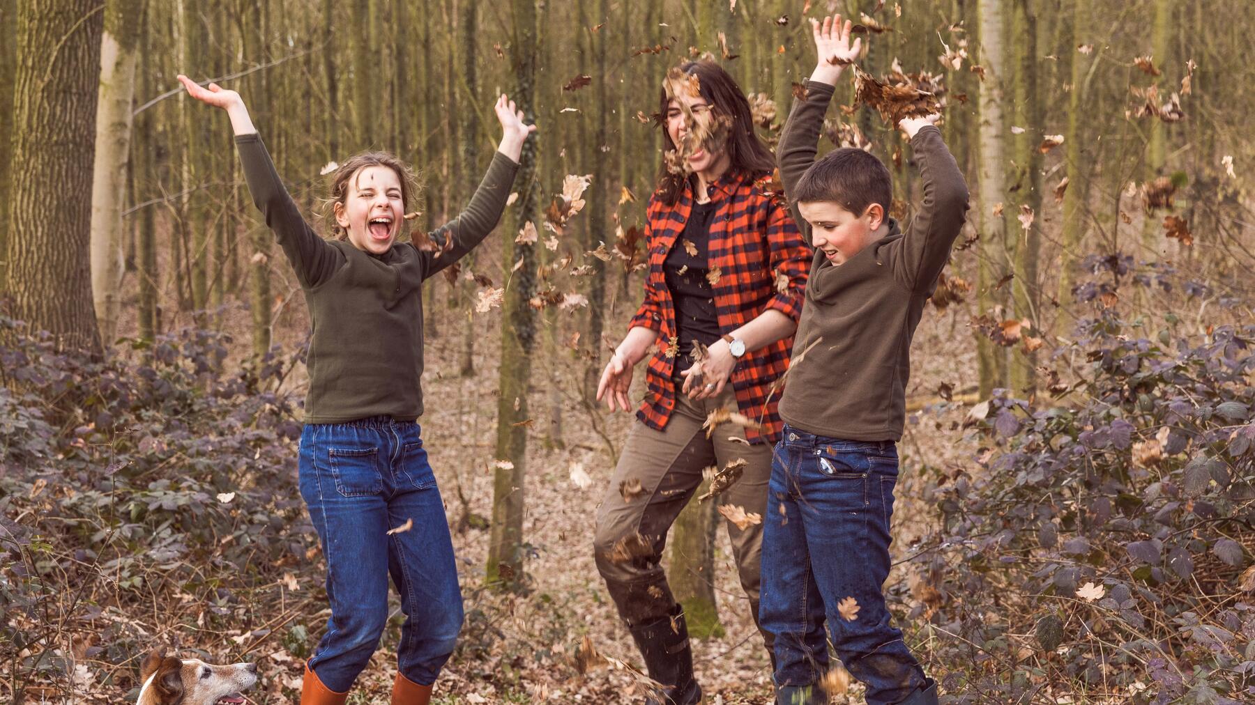 Familie herfst plezier