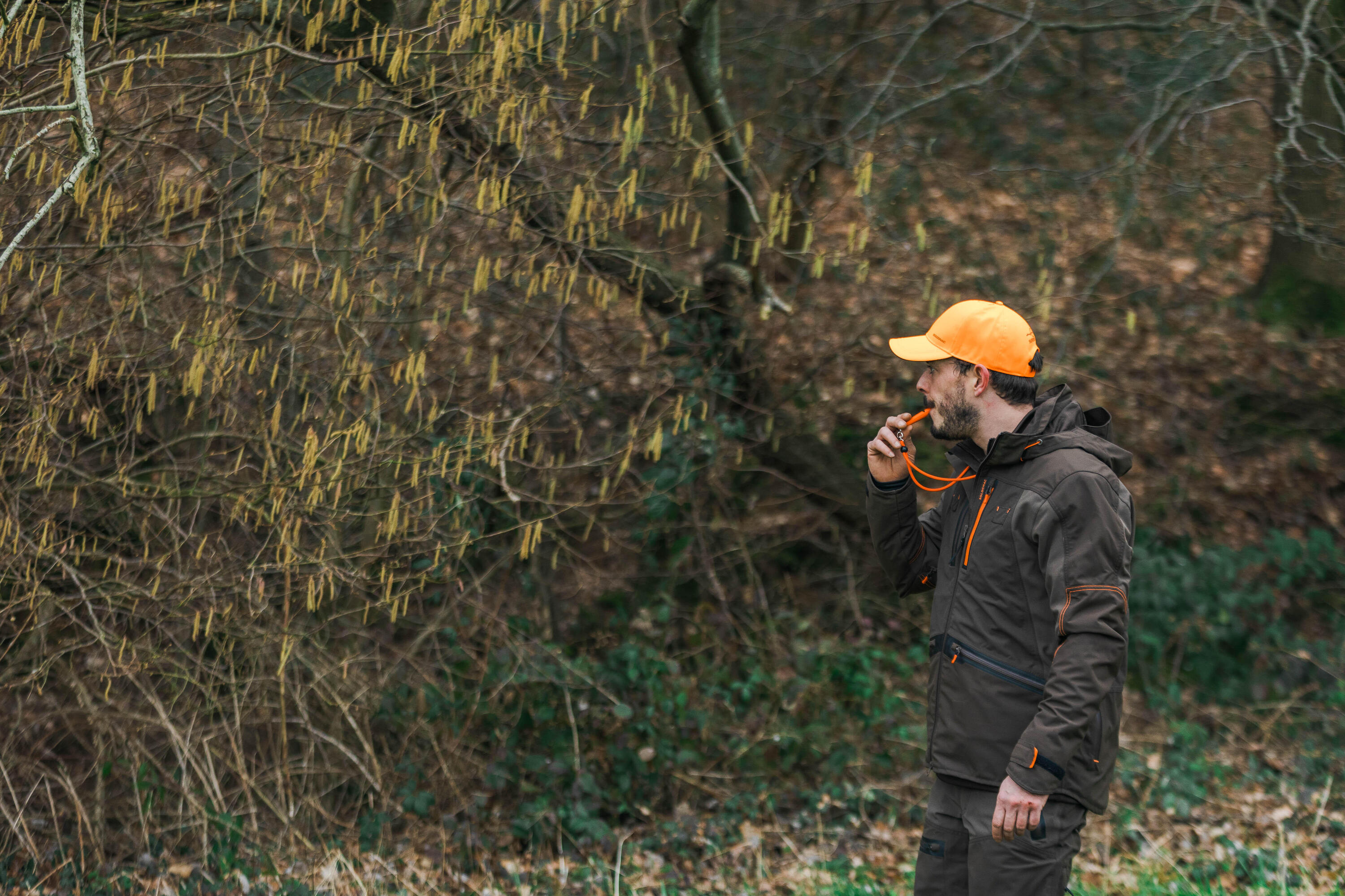 VESTE CHASSE IMPERMÉABLE RENFORT MARRON 900 BÉCASSE 22/24