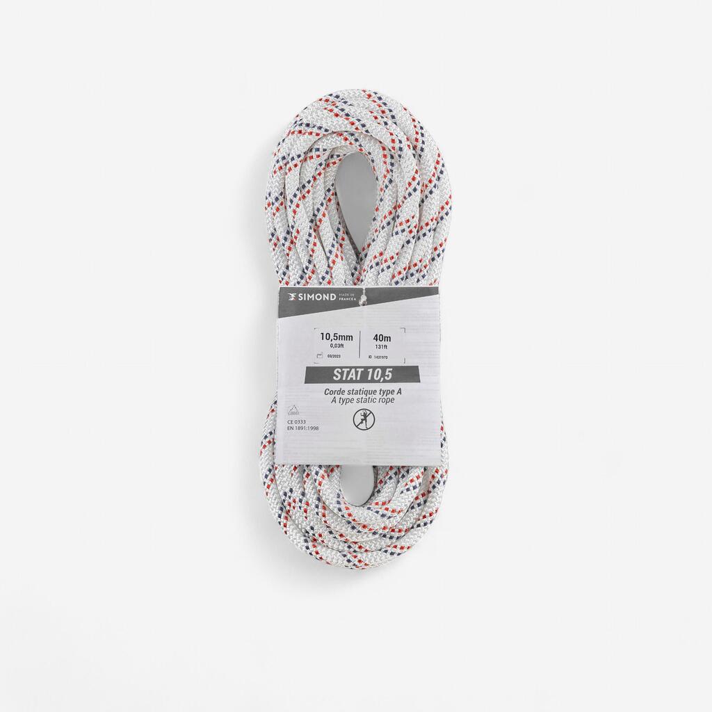 Semi-Static Rope  10.5 mm x 40 m - Stat 10.5 White