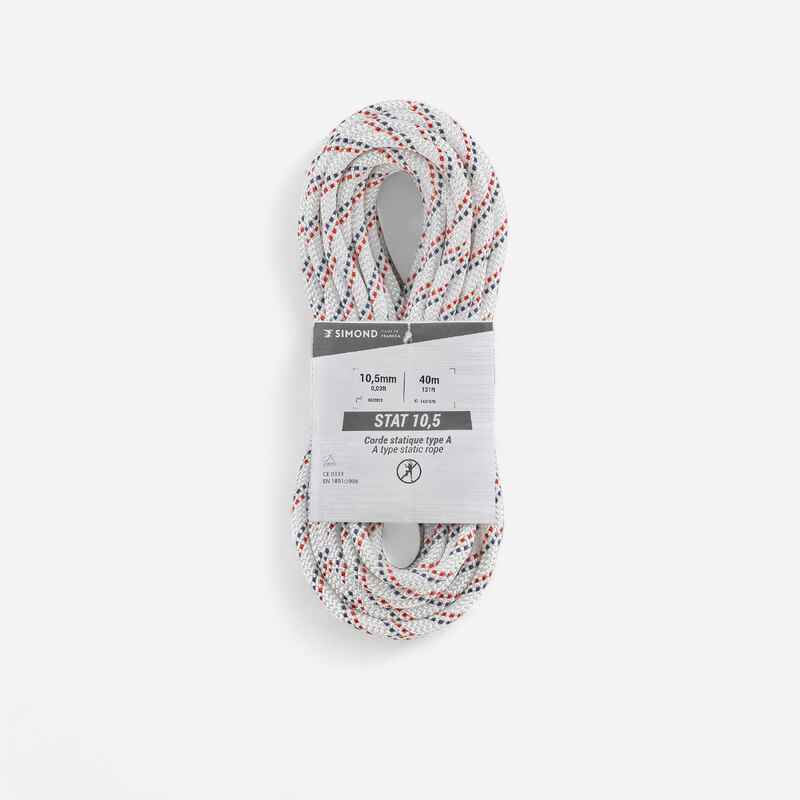 Kletterseil halbstatisch Stat 10,5 mm × 40 m weiss