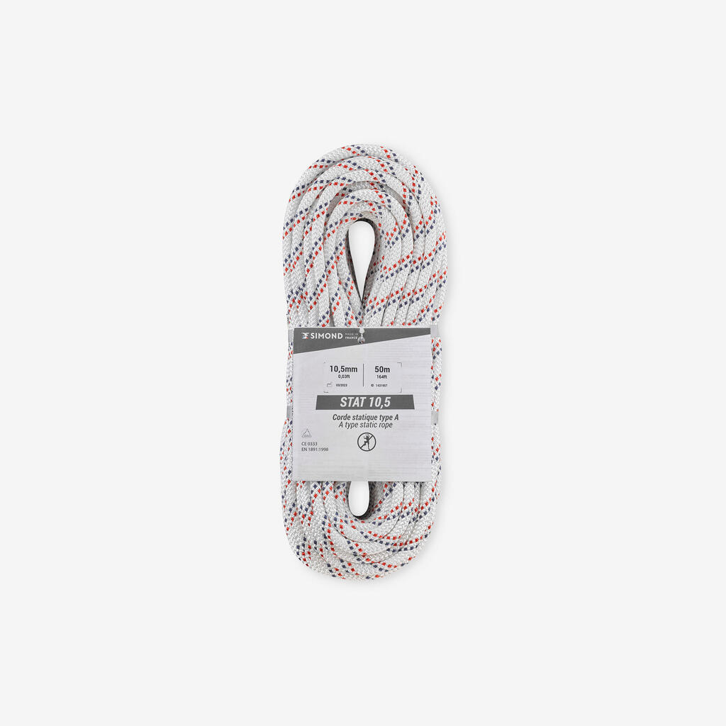 SEMI-STATIC ROPE 10.5 MM X 50 M - STAT 10.5 WHITE