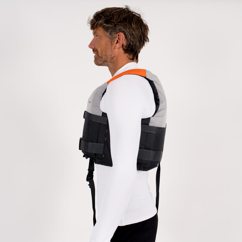 Gilet aide à la flottaison 50N+ gris kayak stand up paddle dériveur