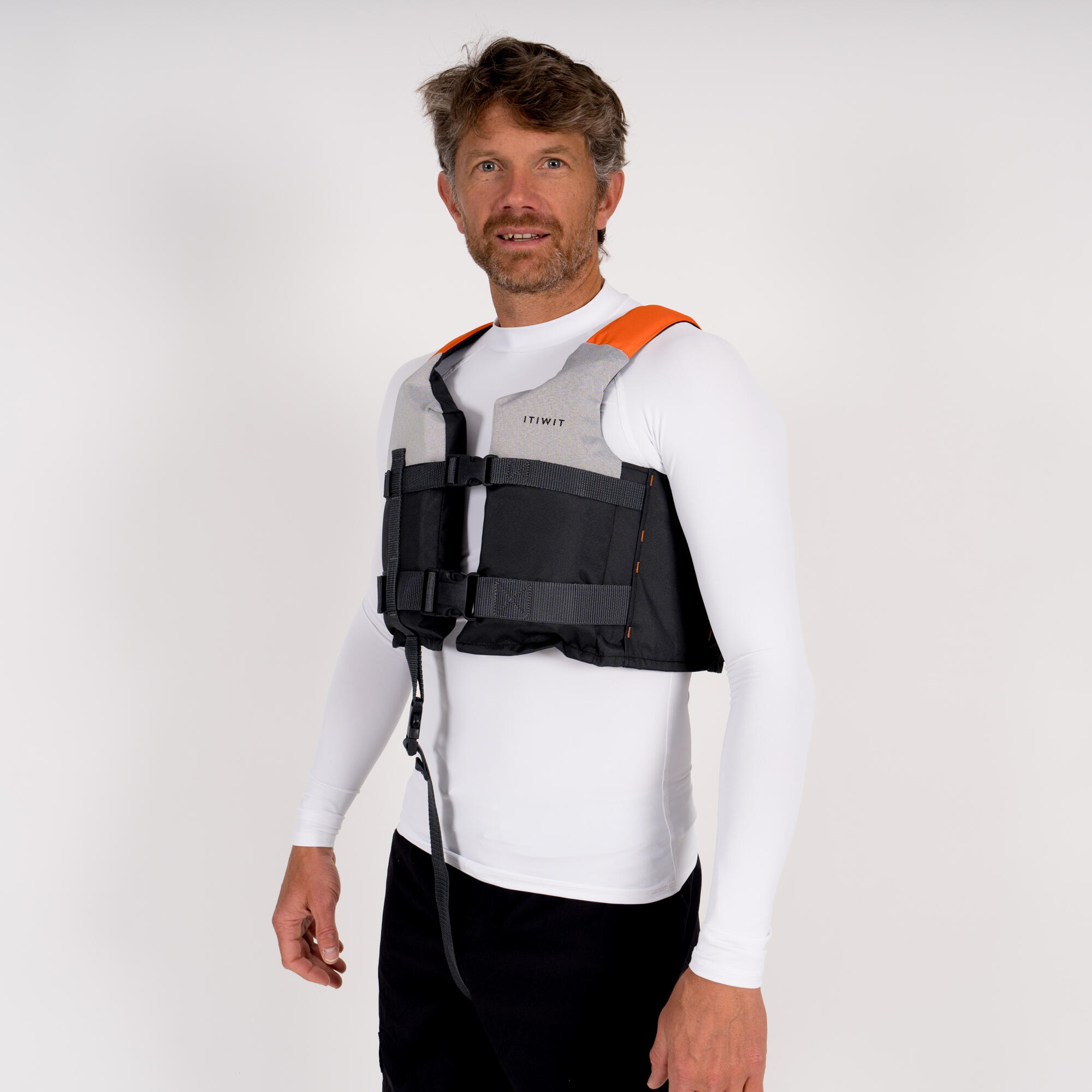 Life vest 50N+ Grey - Kayaks, SUPs, Dinghies 12/12