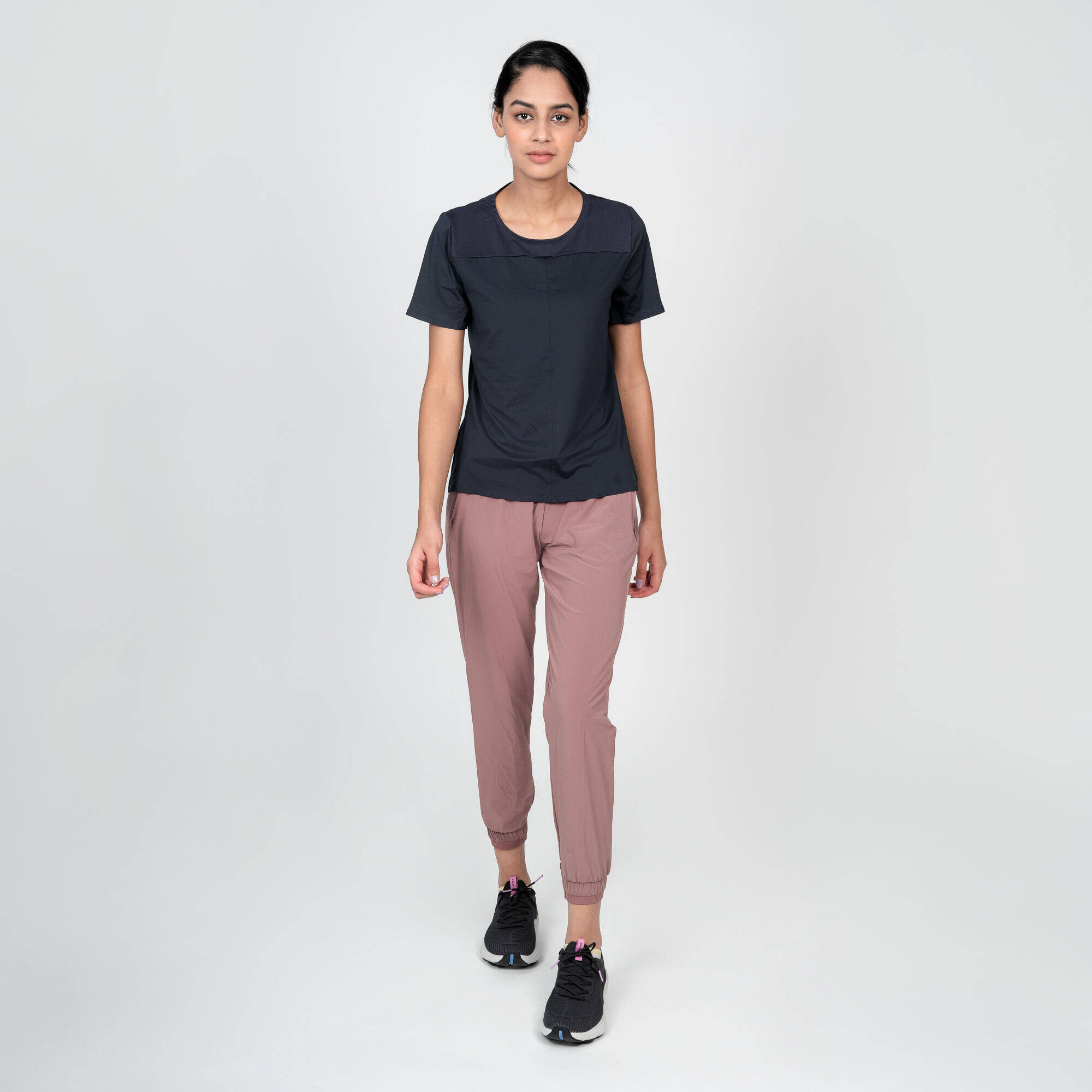 Light, Quick dry, 3 Zip Pockets, Jog Fit-Women Running Trackpant Rose Pink -  3