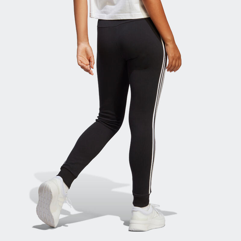 Pantaloni donna fitness Adidas regular cotone leggero neri