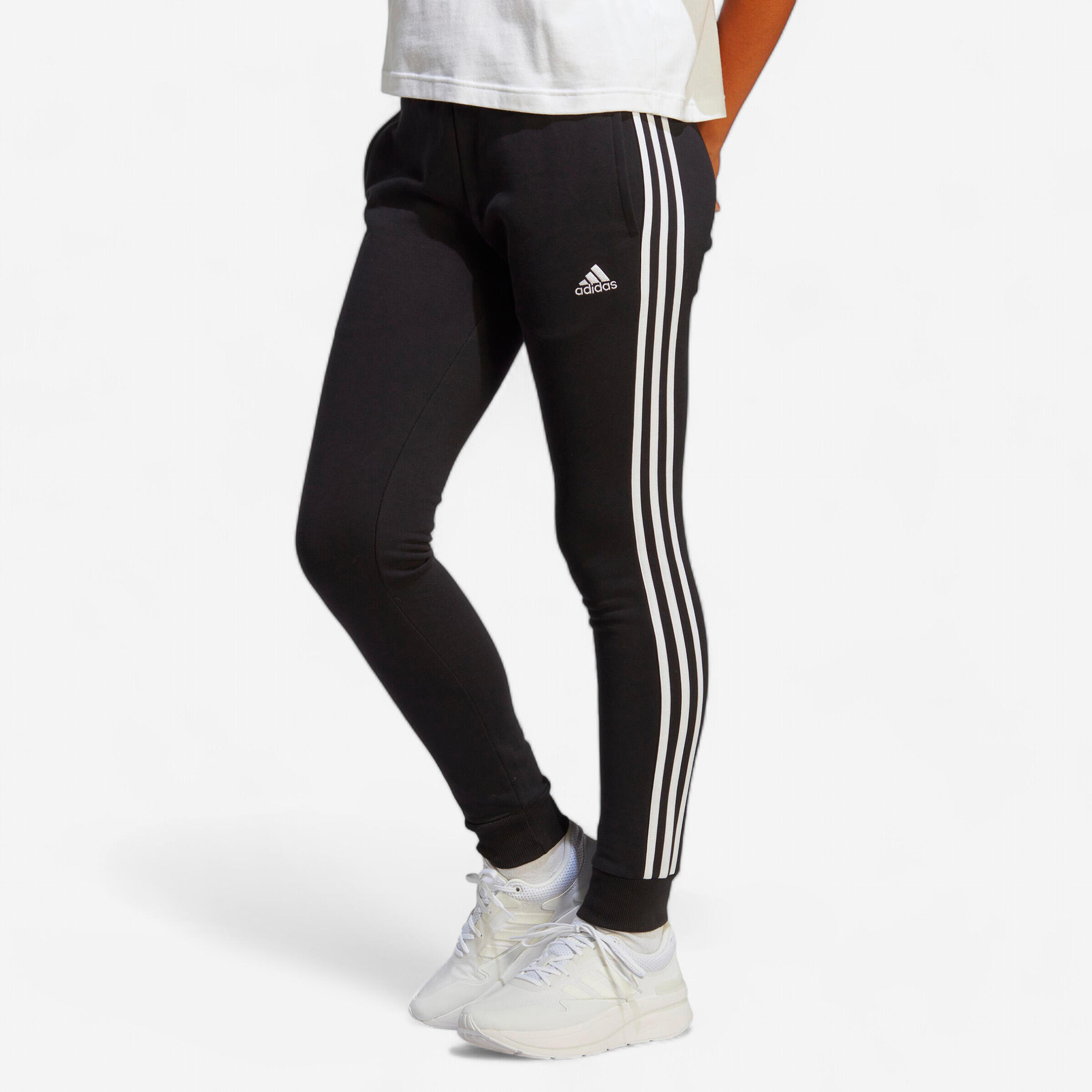 ADIDAS Pantaloni donna fitness ADIDAS regular cotone leggero neri