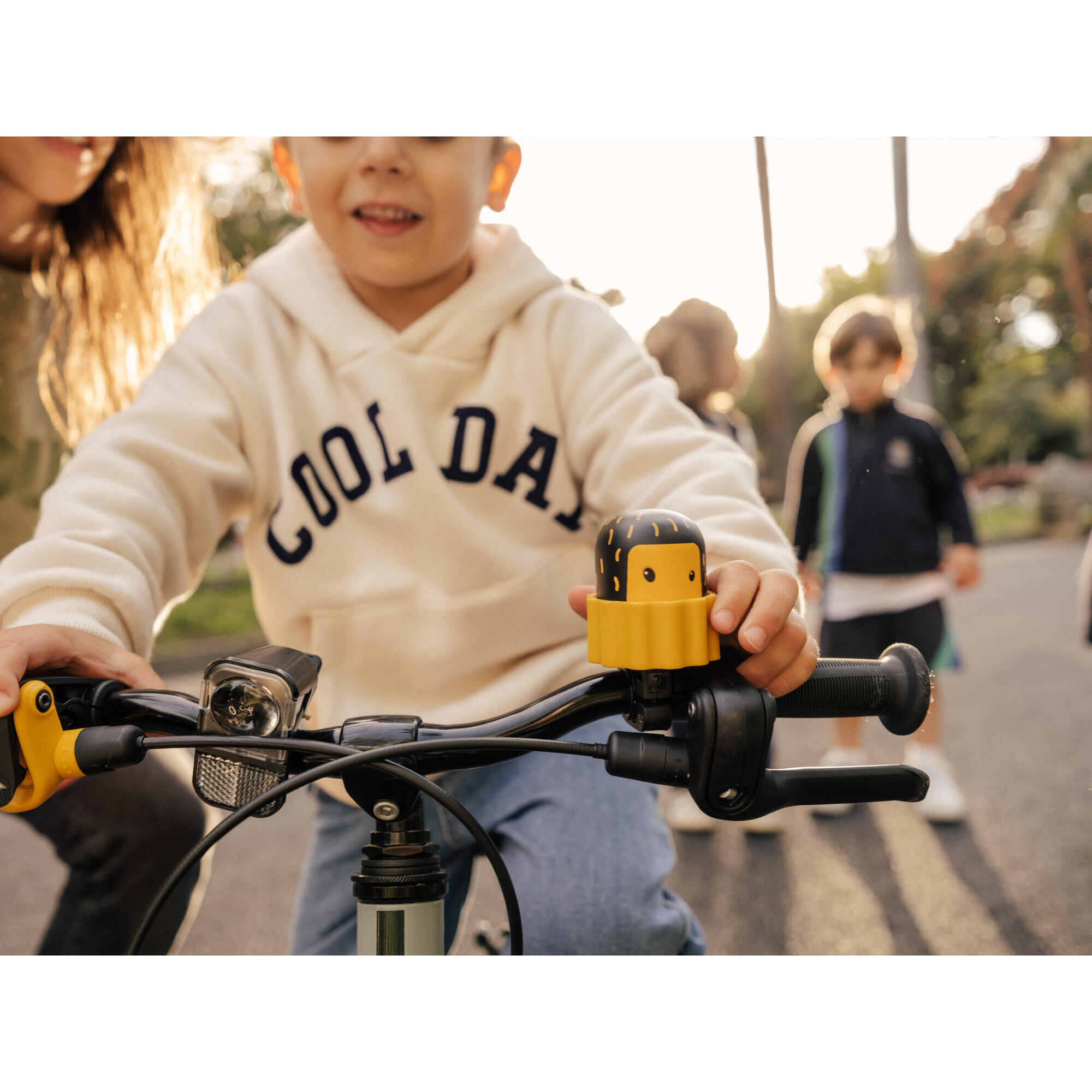 Timbre Bicicleta Niños Firstbell Amarillo 2 En 1 10/11