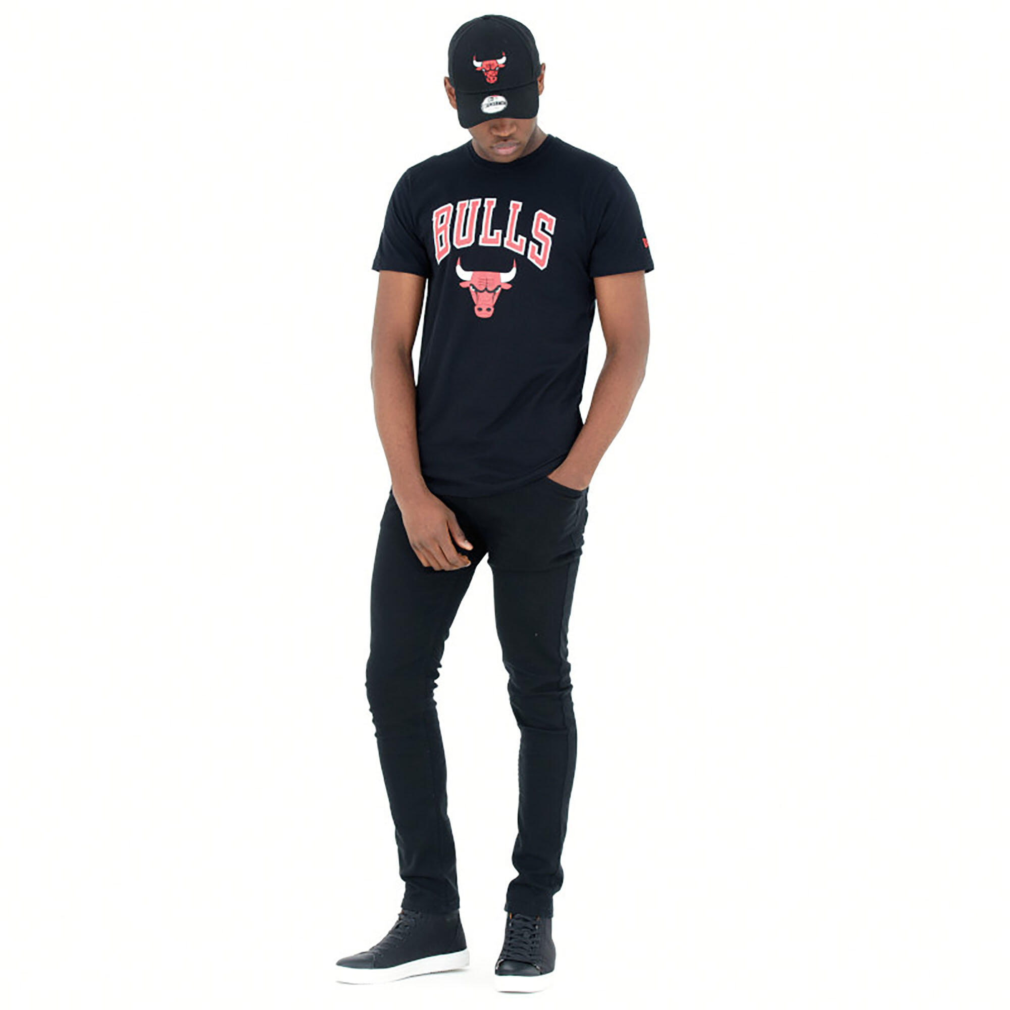 NEW ERA T-Shirt Nba Manches Courtes Homme/Femme Chicago Bulls - Noir