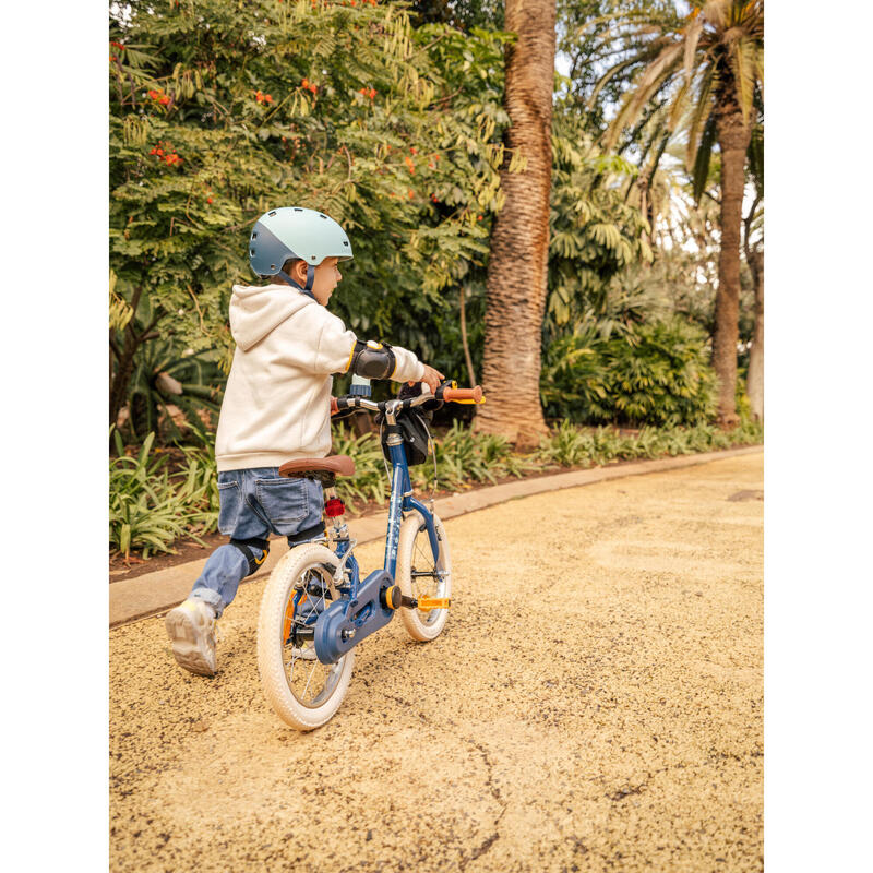 Set elleboog- en kniebeschermers voor fietsen geel 3 tot 6 jaar één maat