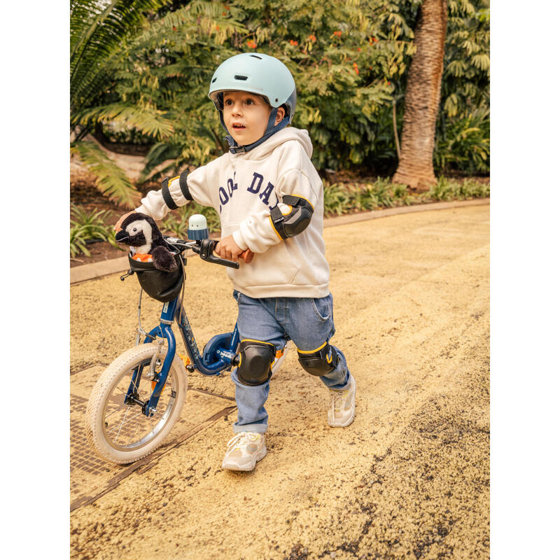 Fahrrad Protektoren-Set Ellbogen Knie Kinder 3–6 Jahre - schwarz/rosa
